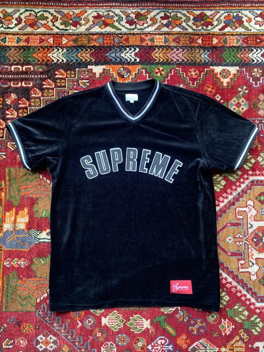 Supreme Supreme Velour Baseball Jersey | Grailed