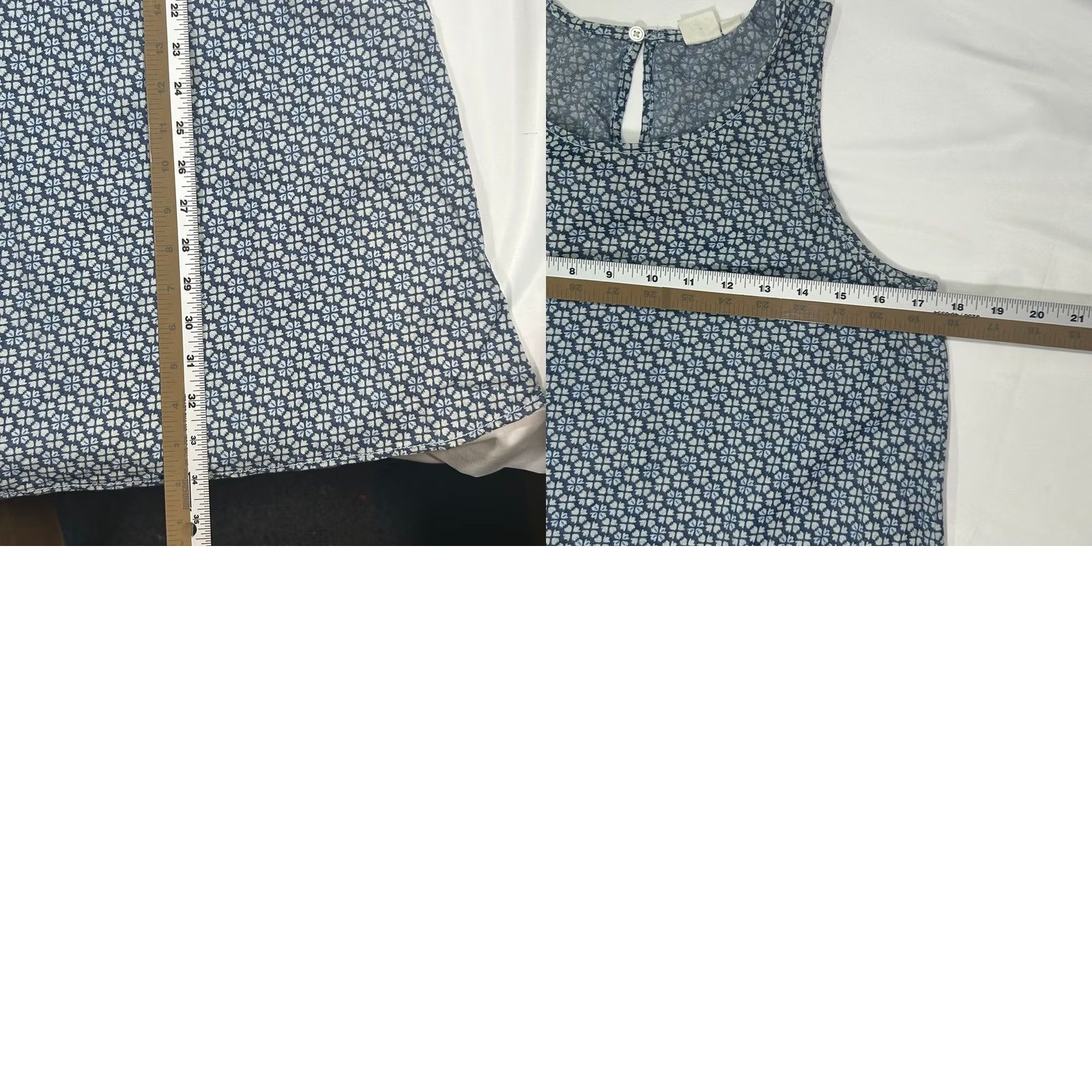 Gap Gap Blue & White Summer Casual Swing Midi Dress XS A-Line Tank Dress Knee Length Women Size XS / US 0-2 / IT 36-38 - 8 Thumbnail