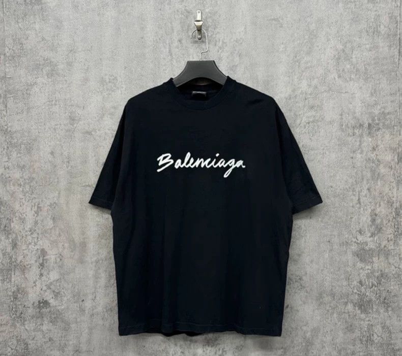 Balenciaga Distressed Embossed Logo Tee