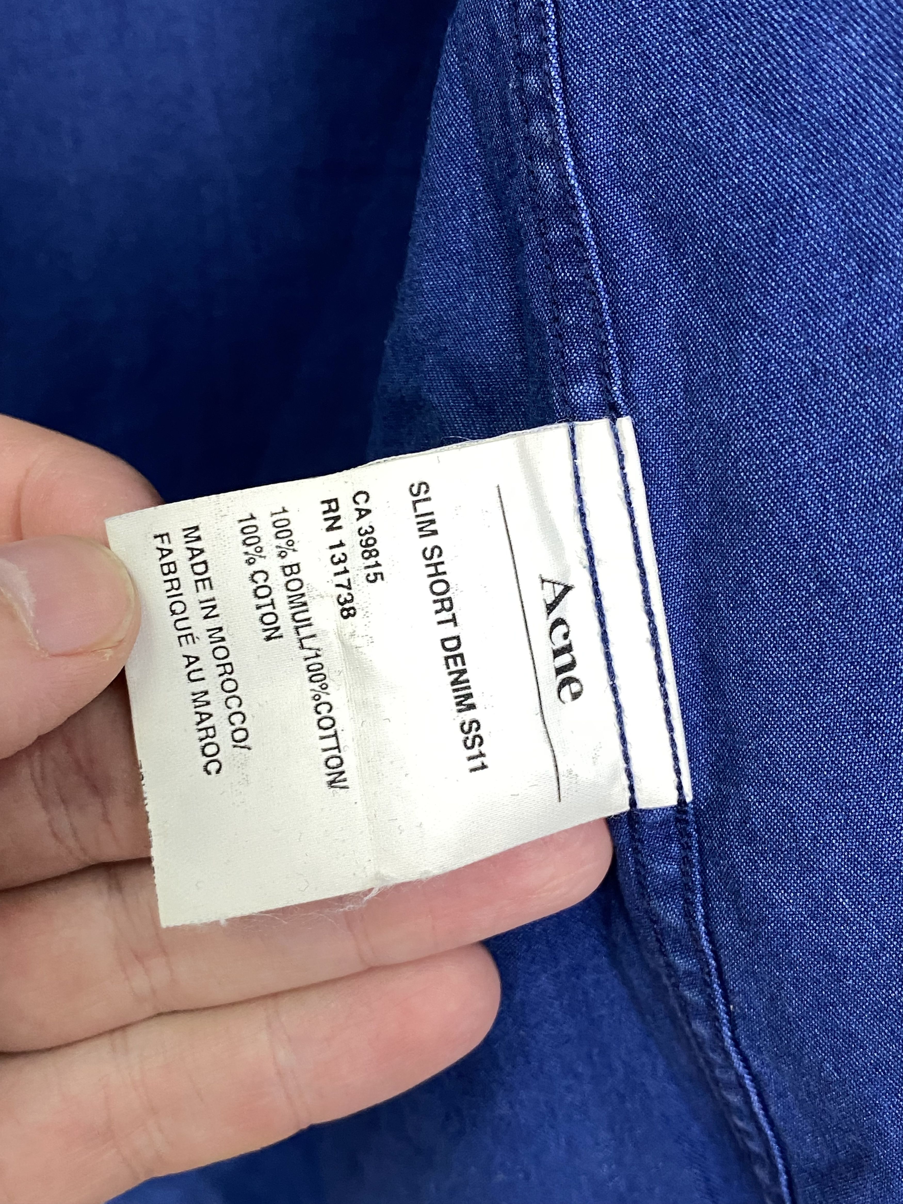 Acne Studios Acne Studios Slim Short Sleeve Denim Button Up Shirt Size 48 Size US M / EU 48-50 / 2 - 8 Thumbnail