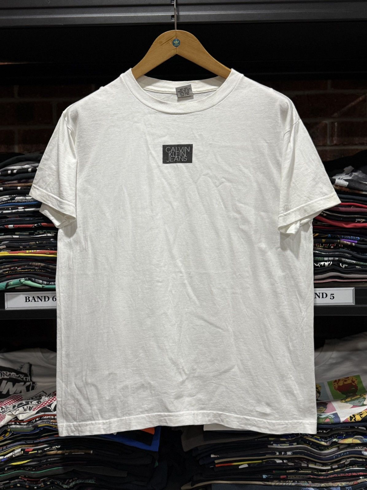 Calvin Klein × Vintage Vintage 90s Calvin Klein Jeans Box Canter Usa Tee Size US M / EU 48-50 / 2 - 1 Thumbnail