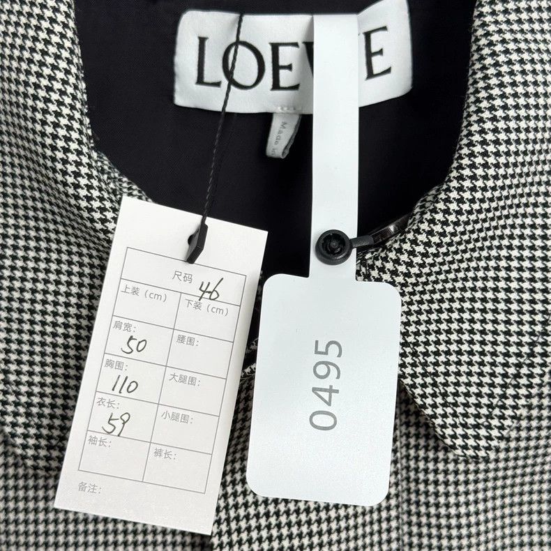 Loewe LOEWE Houndstooth leather logo shirt coat Size M / US 6-8 / IT 42-44 - 2 Thumbnail