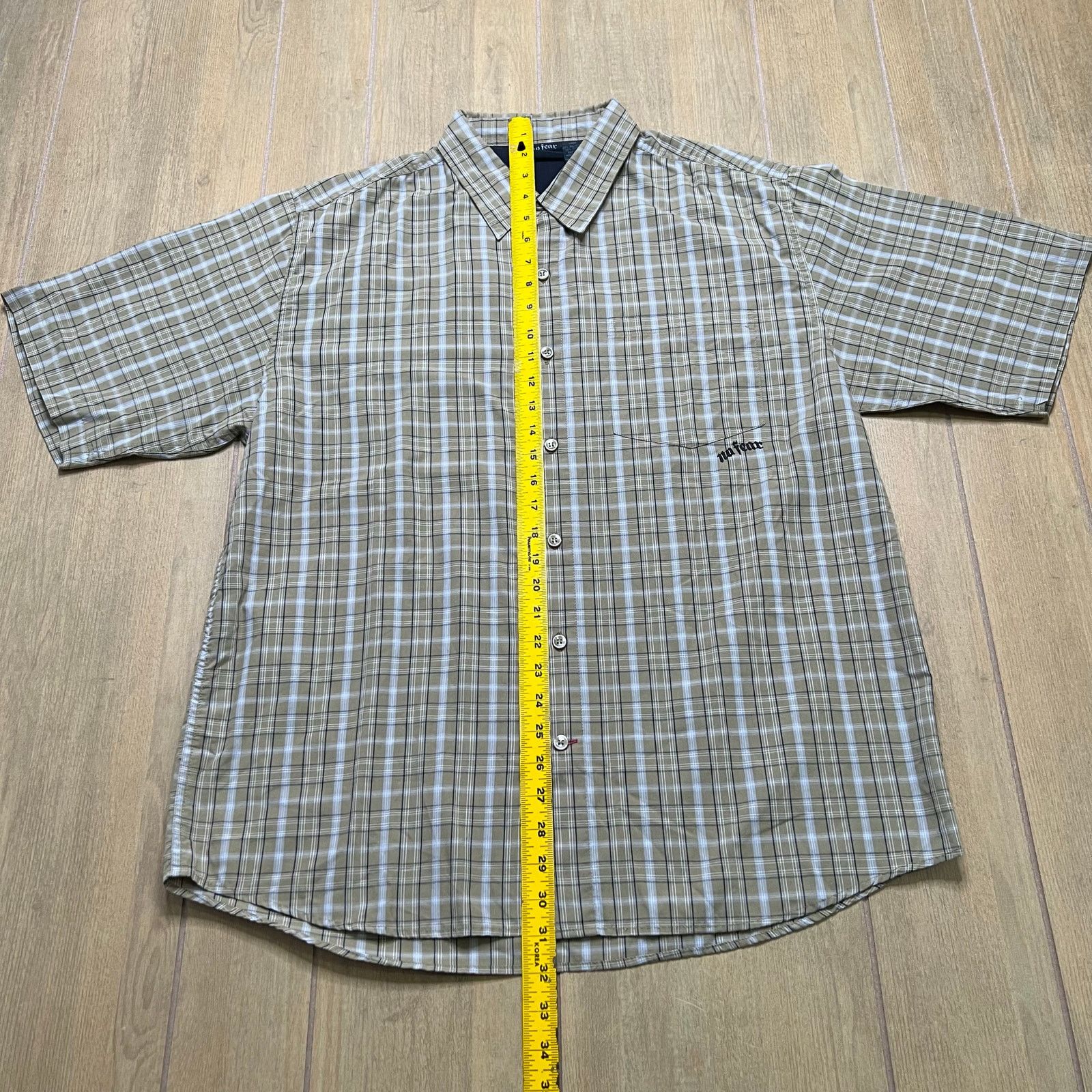 No Fear Vintage No Fear Shirt Mens Large beige Plaid Button Up Size US L / EU 52-54 / 3 - 7 Thumbnail