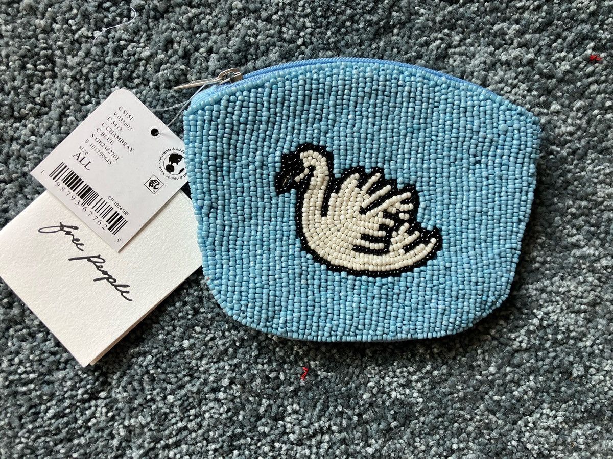 Free People Fully Beaded Swan Coin Purse Size ONE SIZE - 1 Preview
