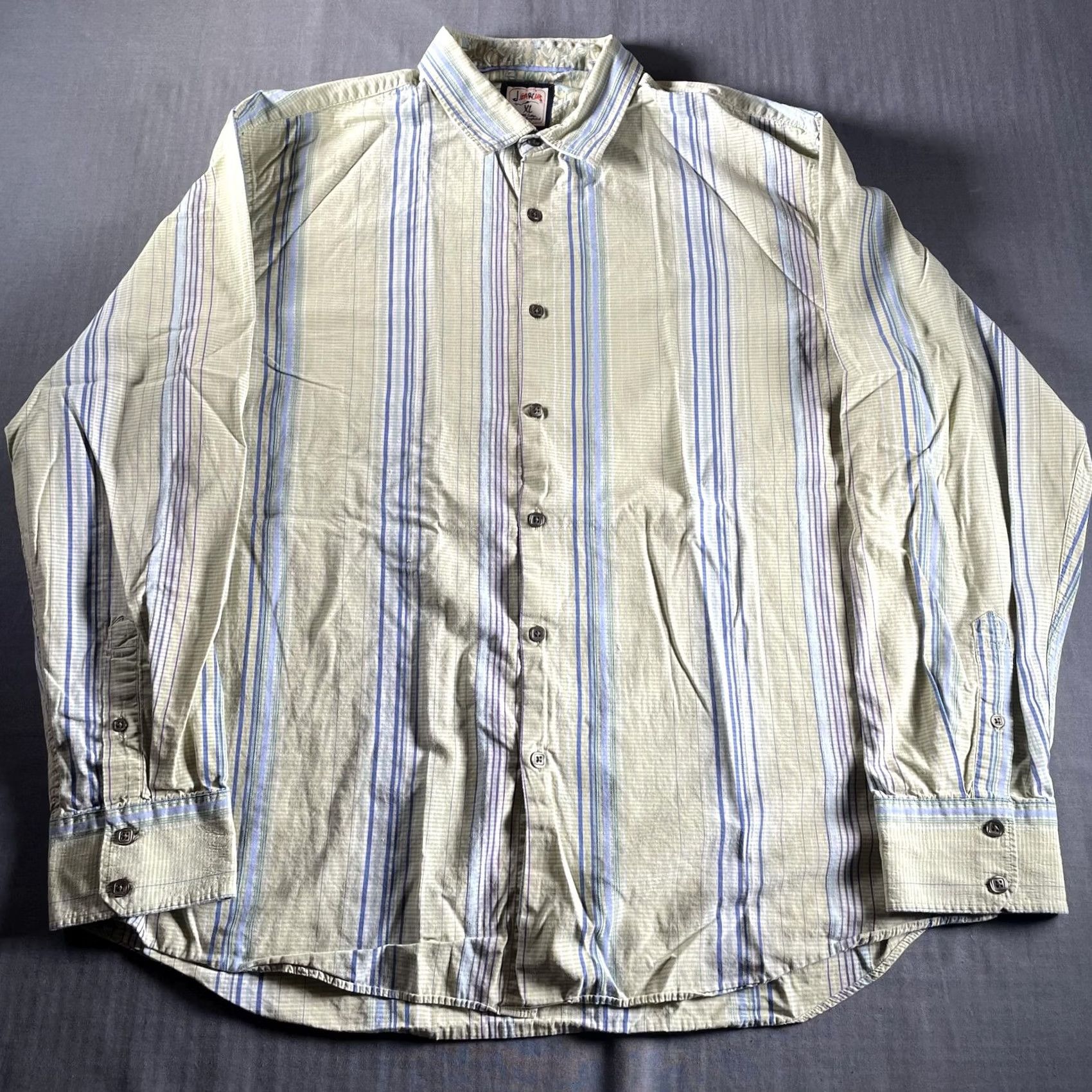 Vintage J. Garcia Shirt Mens XL Green Blue Striped Button Front 100% Cotton Casual Shirt Mens XL Green Blue Striped Button Front 100% Cotton Casual Size US XL / EU 56 / 4 - 4 Thumbnail