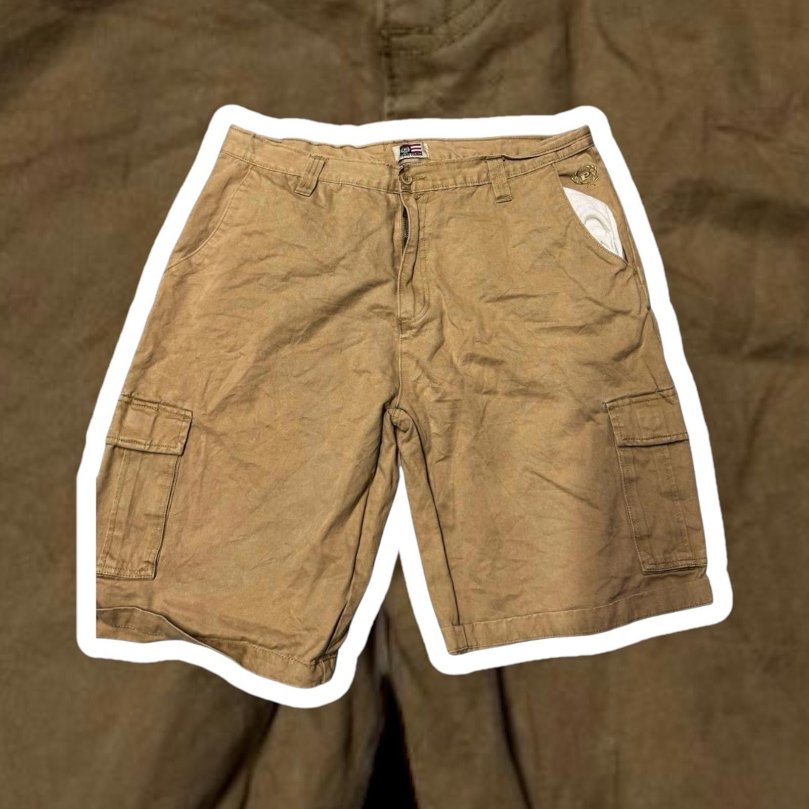 Designer Casual Khaki Cargo Shorts by Hat Farm - Size 40 Size US 40 / EU 56 - 1 Thumbnail