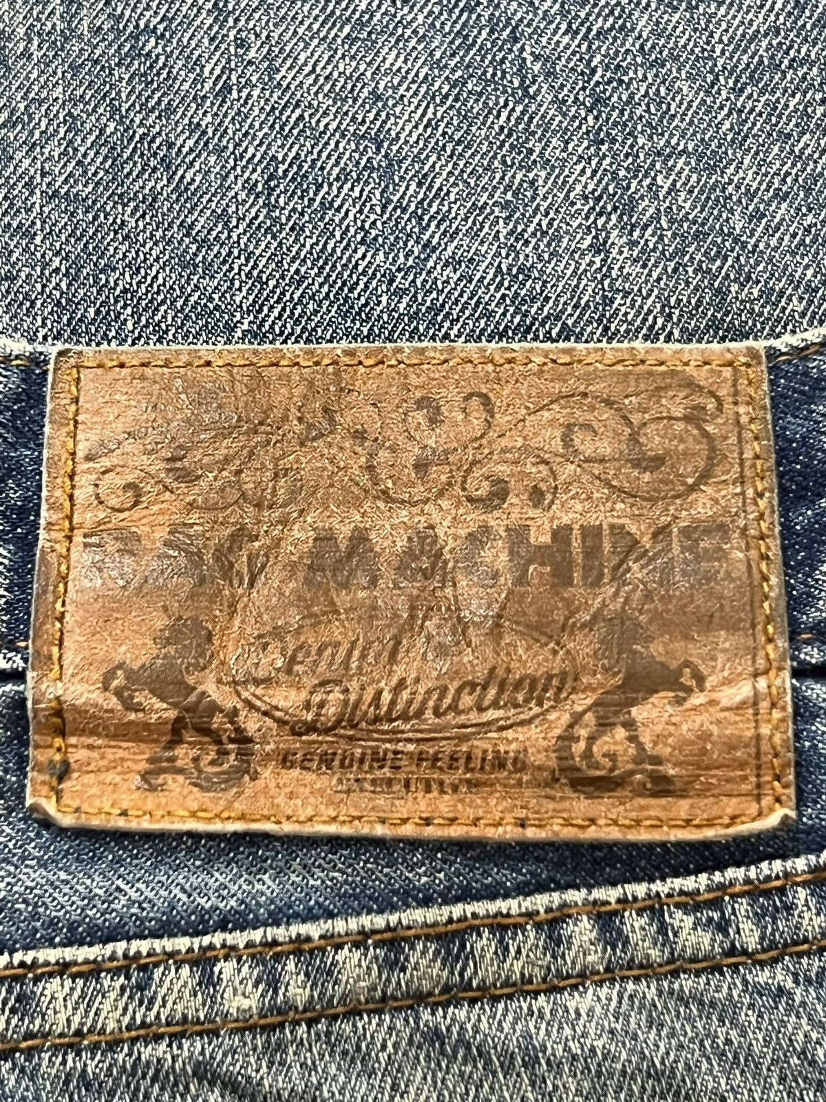 Japanese Brand Vintage Rag Machine - Faded Wash, Distressed Slim Denim Size US 33 - 12 Thumbnail