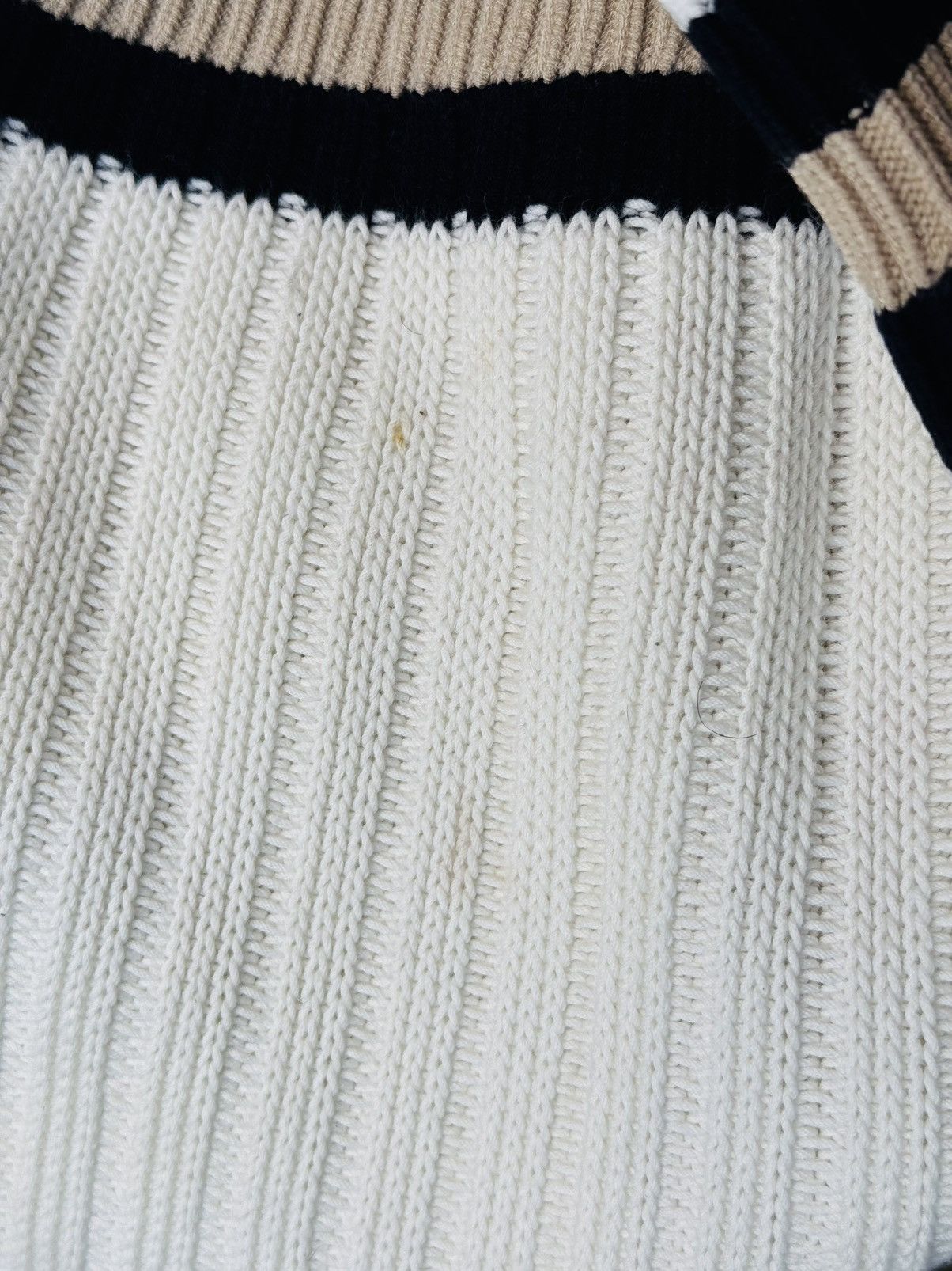 Lacoste Lacoste asymmetric contrast cable knit tennis sweater sz 5 Size US L / EU 52-54 / 3 - 8 Thumbnail