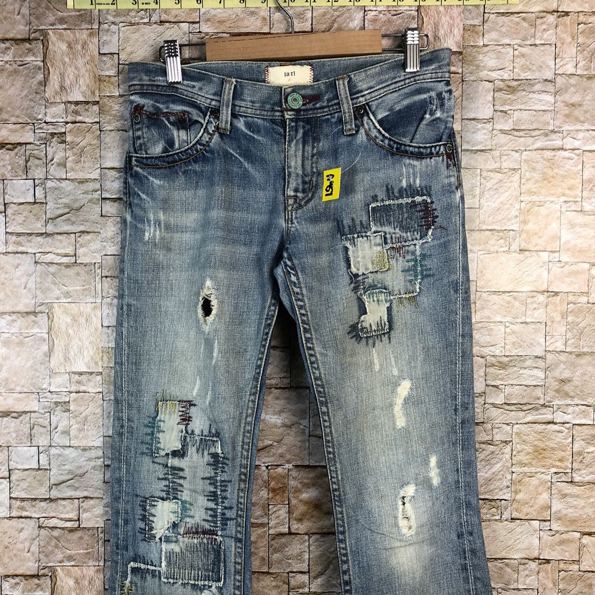 Japanese Brand A:R Blue Distressed ripped patchwork Denim Pants #A957 Size US 28 / EU 44 - 5 Thumbnail