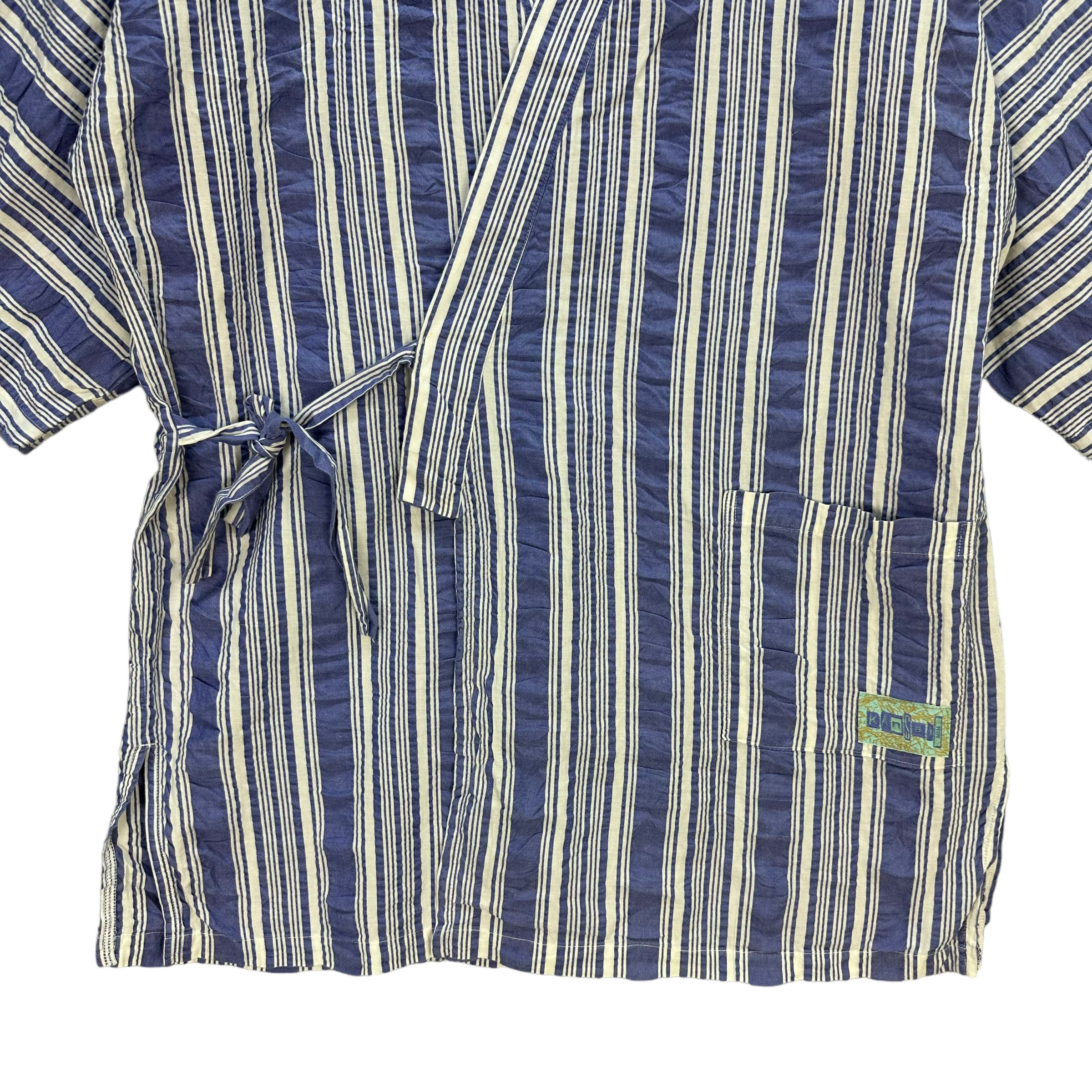 Kansai Yamamoto RARE🔥 VINTAGE KANSAI MAN STRIPED KIMONO JACKET #7558-153 Size US L / EU 52-54 / 3 - 3 Thumbnail
