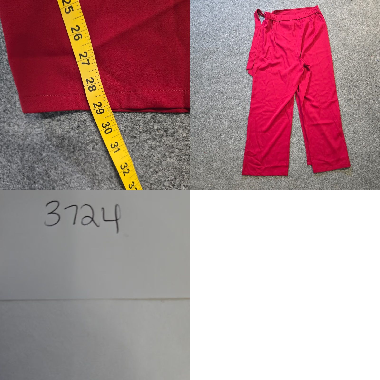 Vintage Halara Pants Womens Size Large Red High Waist Tie Side Wide Leg Wrap Work Career Size 36" / US 14 / IT 50 - 8 Thumbnail