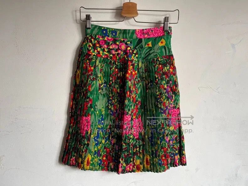 Kenzo Kenzo 90s Floral Wool Pleated Skirt. Size US 34 / EU 50 - 1 Thumbnail