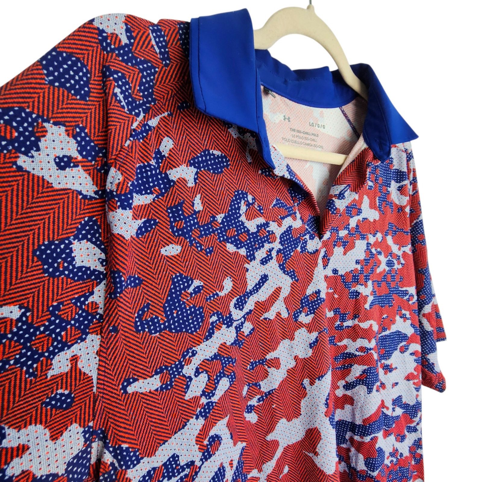 Under Armour Under Armour Mens Iso Chill Camo Print Golf Polo Shirt Sz L Size US L / EU 52-54 / 3 - 6 Thumbnail