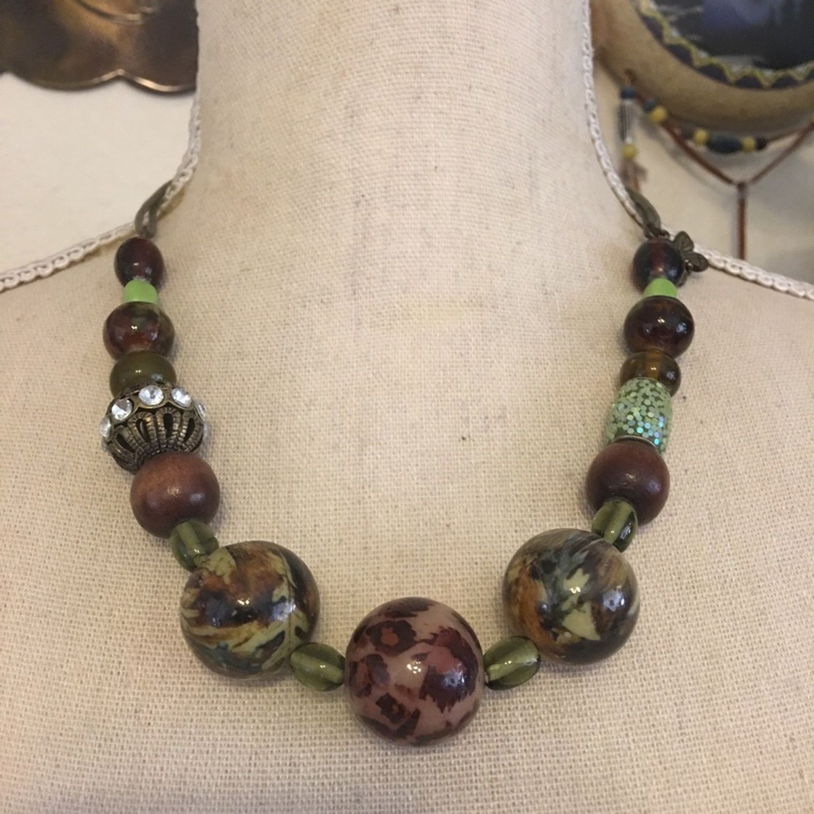 Vintage Vintage 90s chunky bead corded necklace Size ONE SIZE - 1 Thumbnail