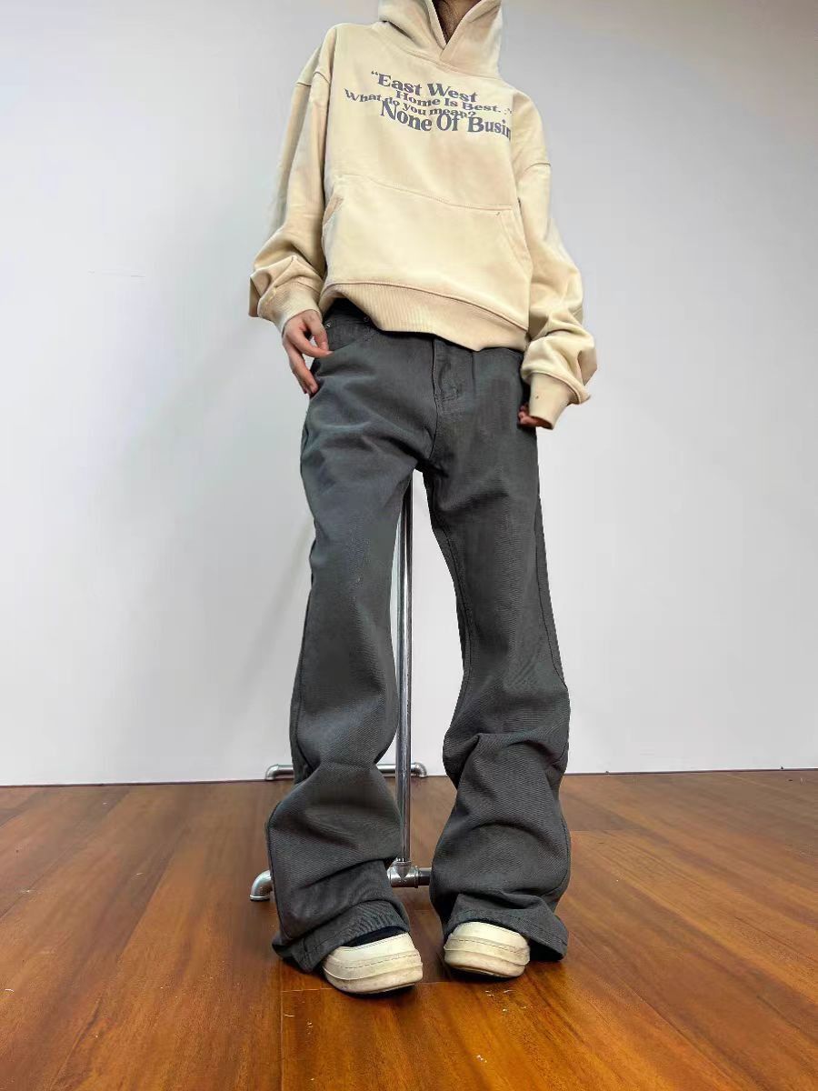 Japanese Brand × Jean Distressed black and grey flared straight baggy jeans Size US 32 / EU 48 - 5 Thumbnail