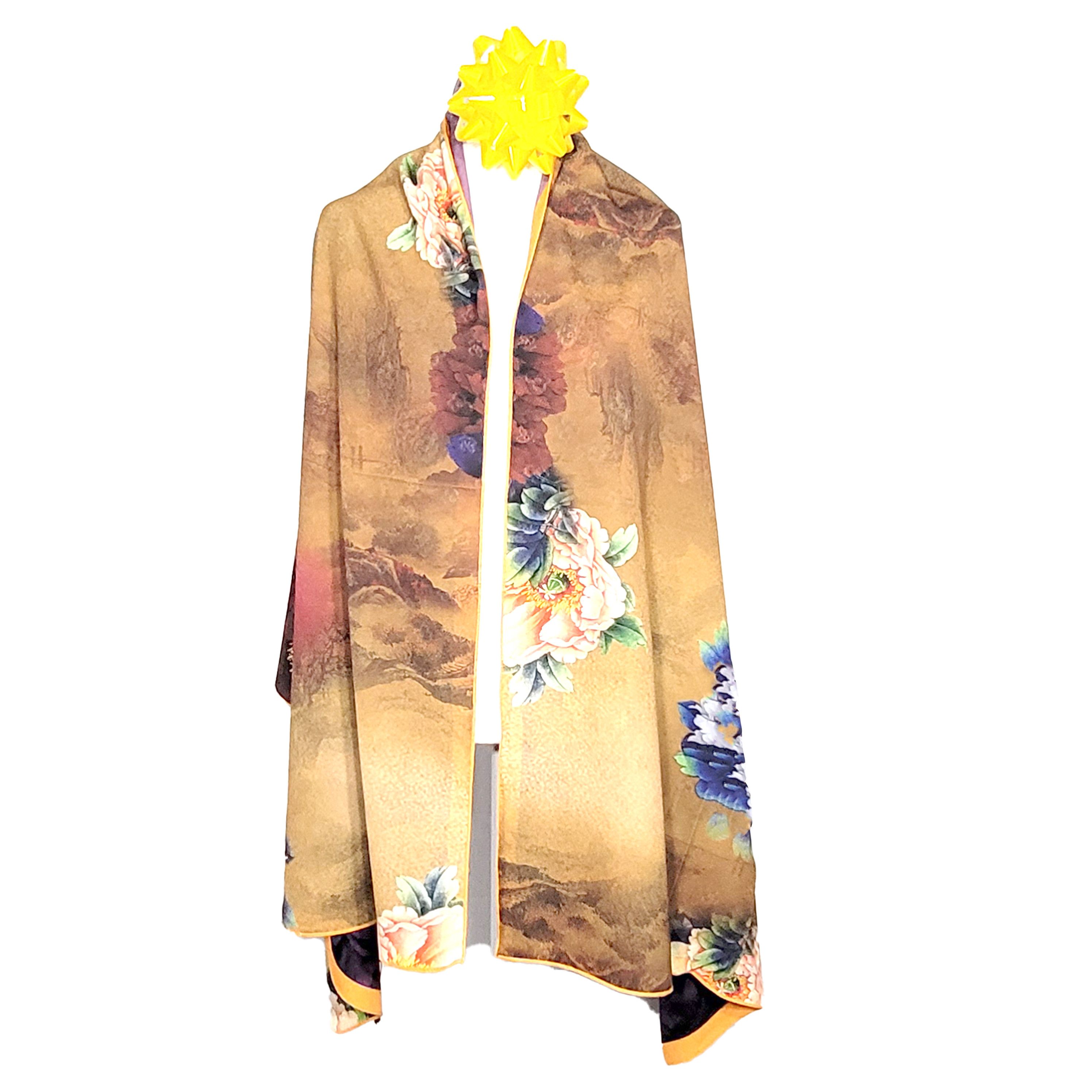 Other Double-Sided Silk Scarf 27"x70" Long Rectangle 3311 Size ONE SIZE - 6 Thumbnail