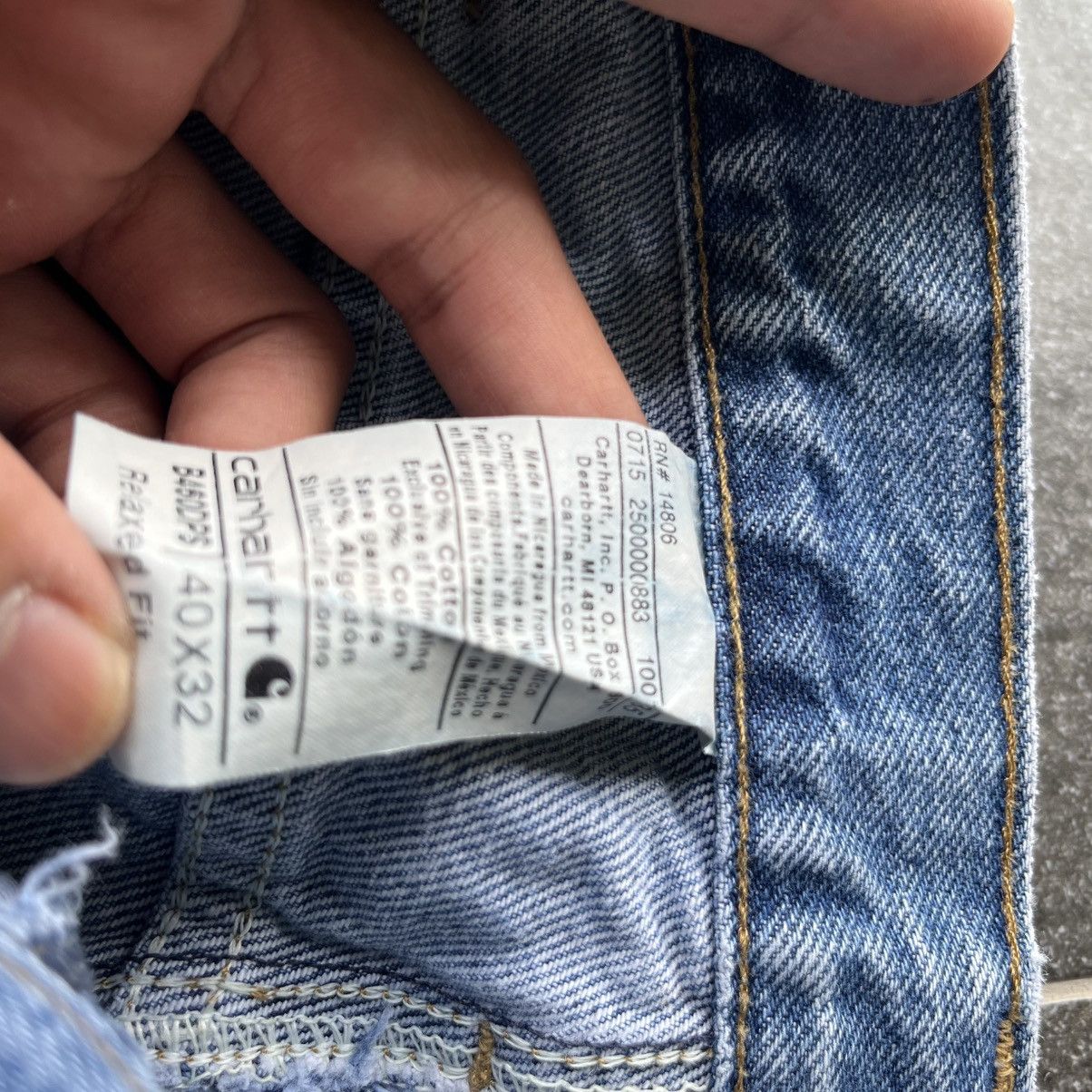 Carhartt × Vintage Vintage Carhartt Blue Denim Distressed Relaxed Fit Jeans Size US 38 / EU 54 - 8 Thumbnail