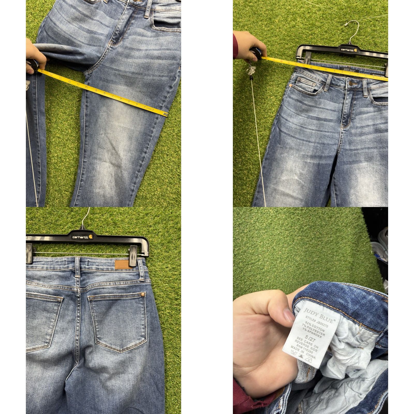 Denime Judy Blue Jeans Womens Boyfriend Fit Medium Wash Denim JB88706 5/27 Stretch Distressed Pockets Zipper Button Regular Size 27 Blue Jeans Women Womens Size 27" / US 4 / IT 40 - 8 Thumbnail