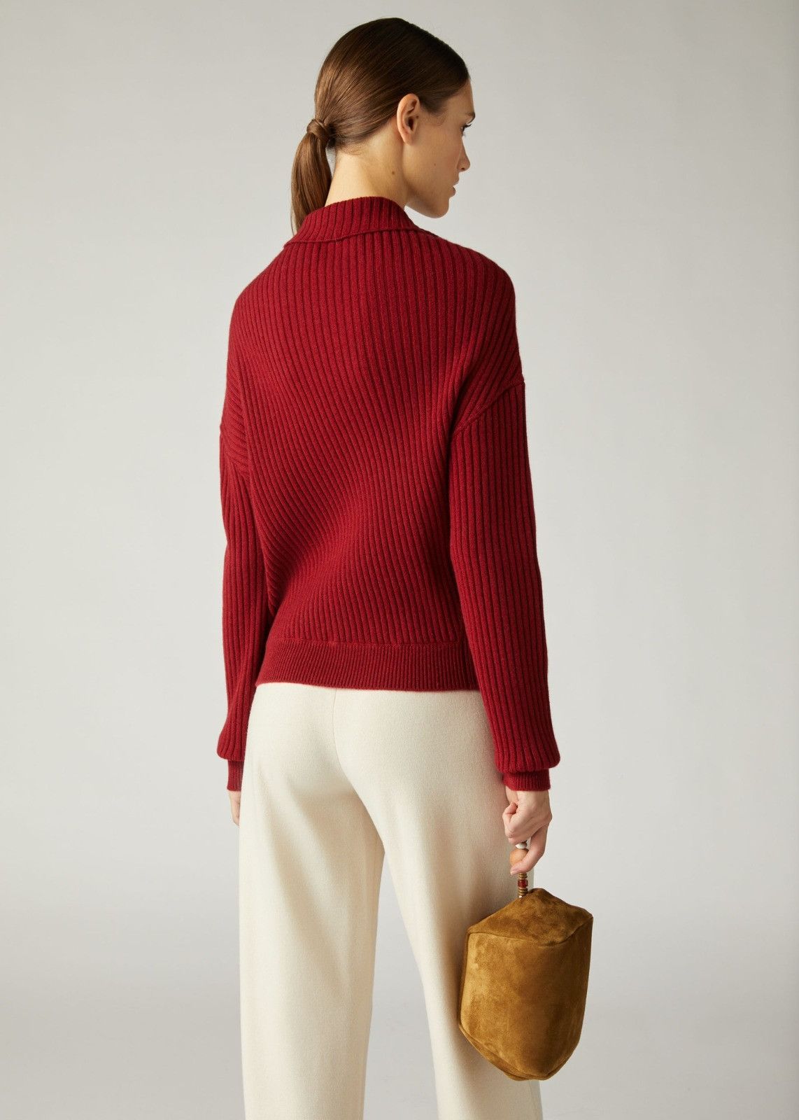 Loro Piana o1srvl11e0125 Mellbreak V-Neck Sweater in Red Size M / US 6-8 / IT 42-44 - 3 Thumbnail
