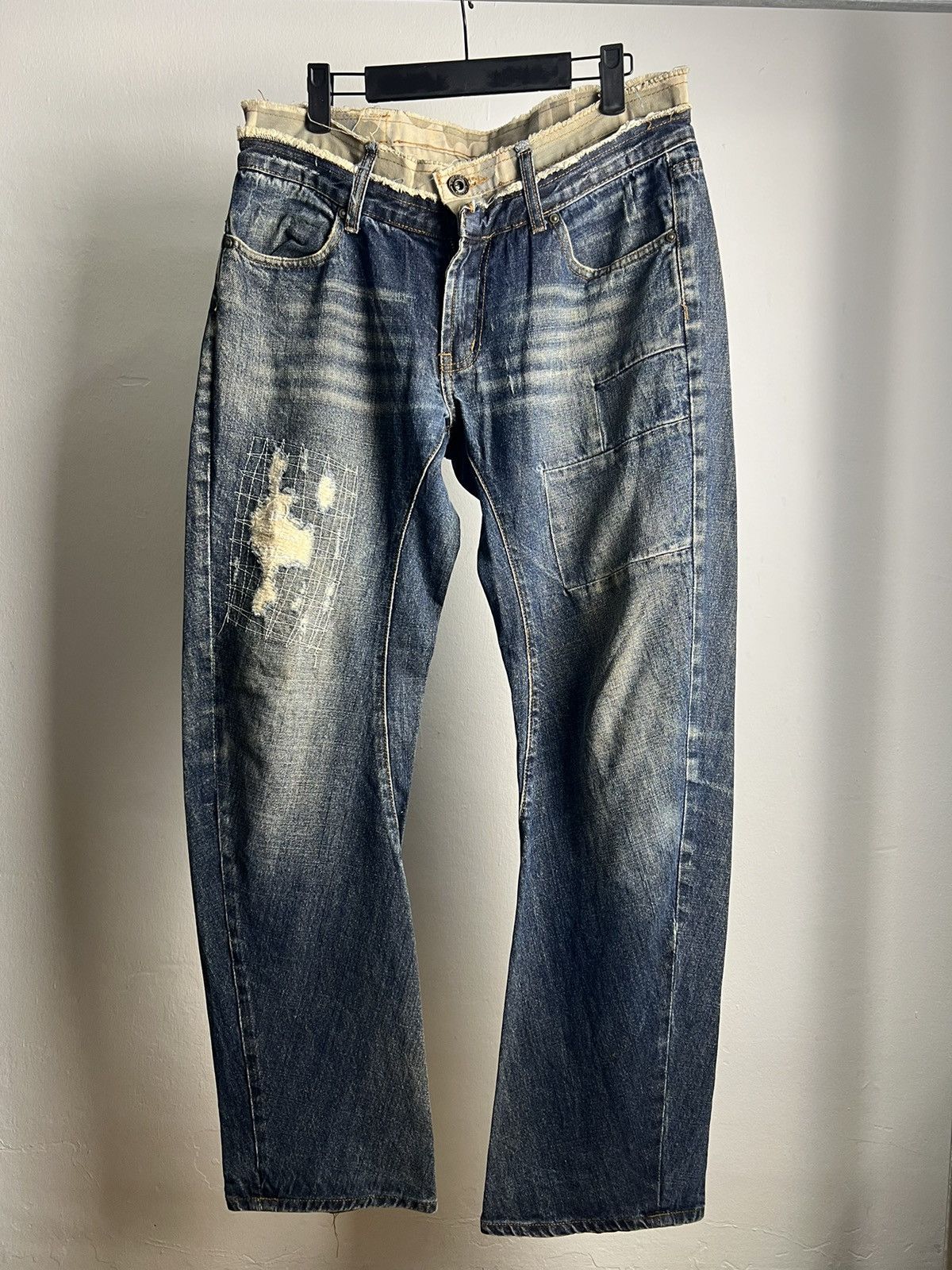 If Six Was Nine × Japanese Brand × Kamakura Vintage HellFace Kamakuri Patchwork Denim Distressed Size US 32 / EU 48 - 1 Thumbnail