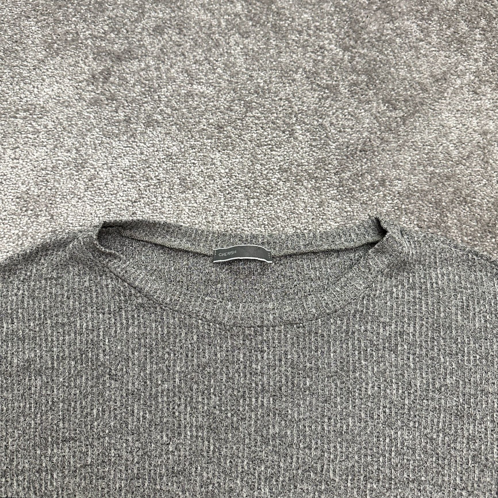 Vintage Cherish Pullover Sweater Womens S Gray Round Neck Lightweight Asymmetric Hem Knit Style Casual Size S / US 4 / IT 40 - 3 Thumbnail