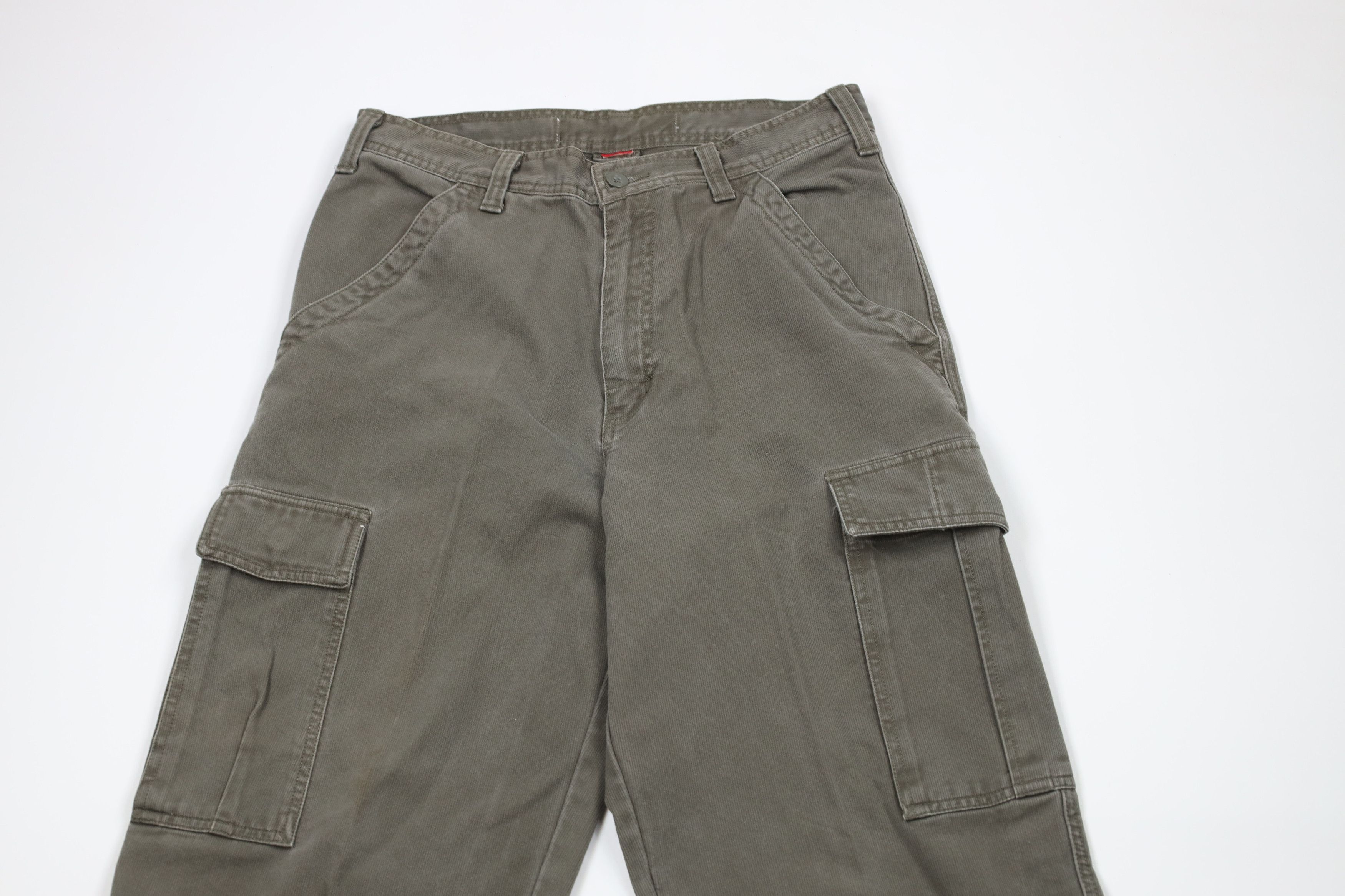 Vintage Vintage 90s Y2K Streetwear Whipcord Wide Leg Cargo Pants Size US 30 / EU 46 - 2 Thumbnail