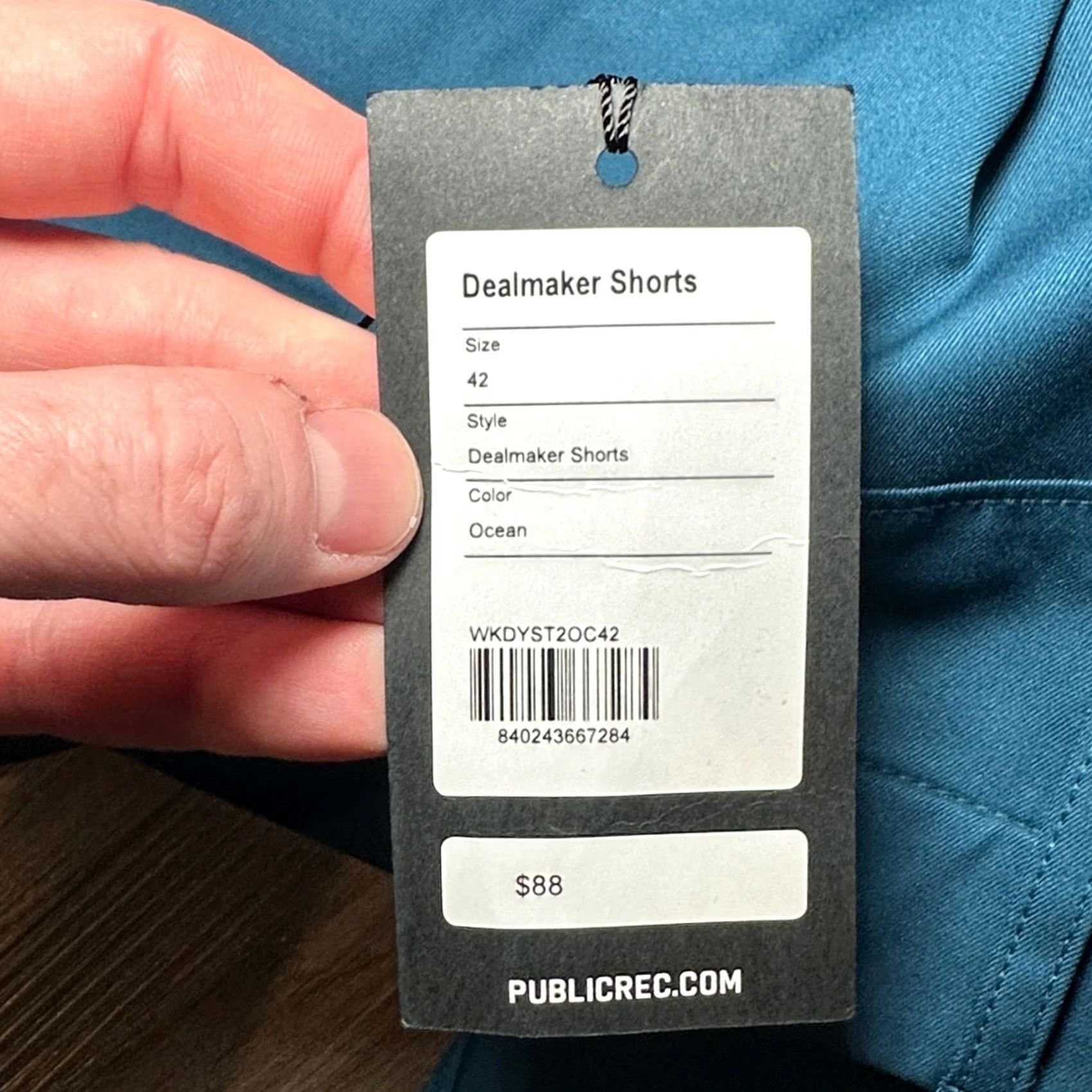 Vintage Public Rec Ocean Dealmaker Shorts Men 42 Chino Blue Ocean Teal 8" Inseam MS9665 Size US 42 / EU 58 - 7 Thumbnail