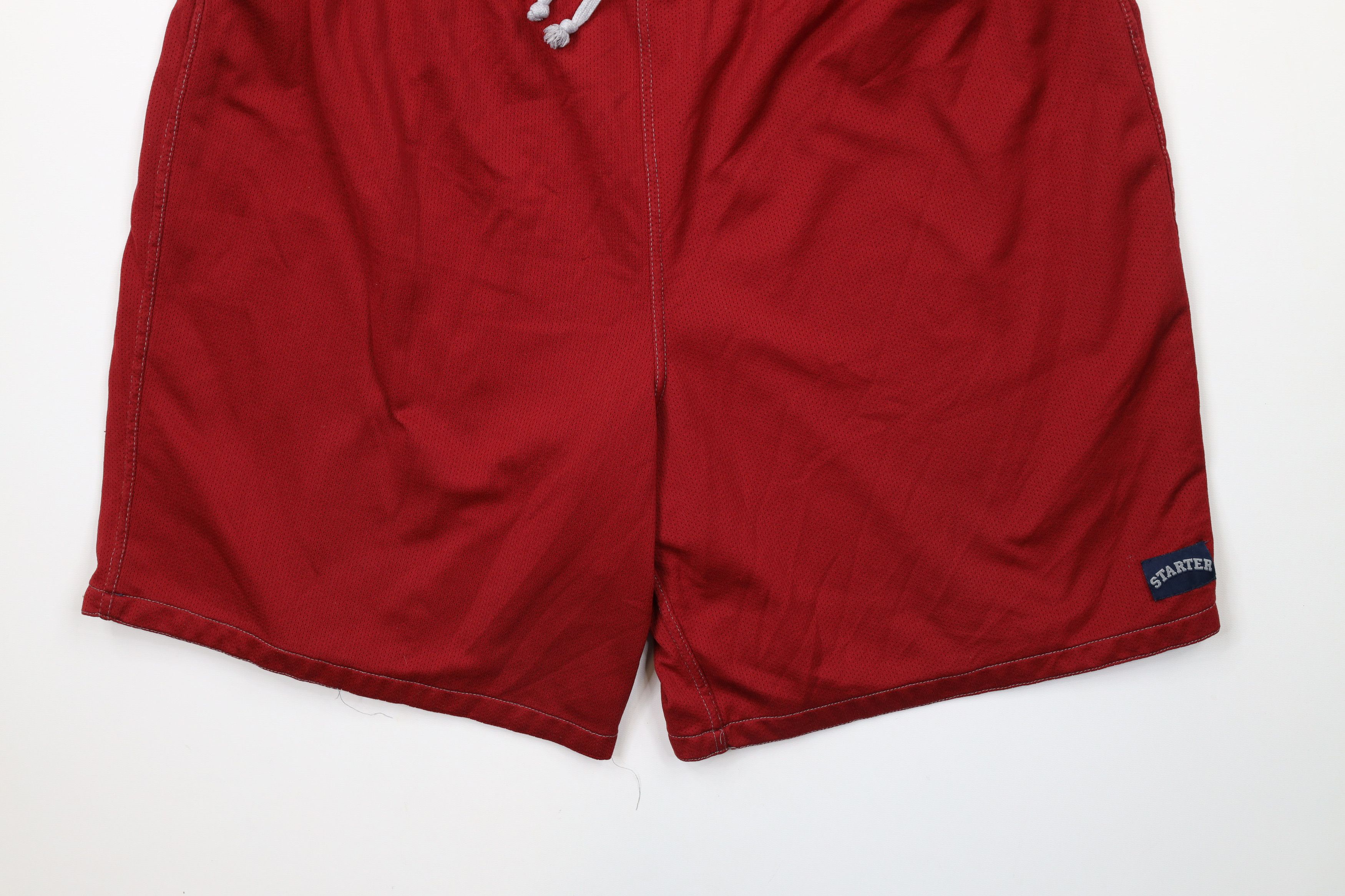 Starter × Vintage Vintage 90s Starter Box Logo Lined Above Knee Shorts Red Size US 34 / EU 50 - 4 Thumbnail