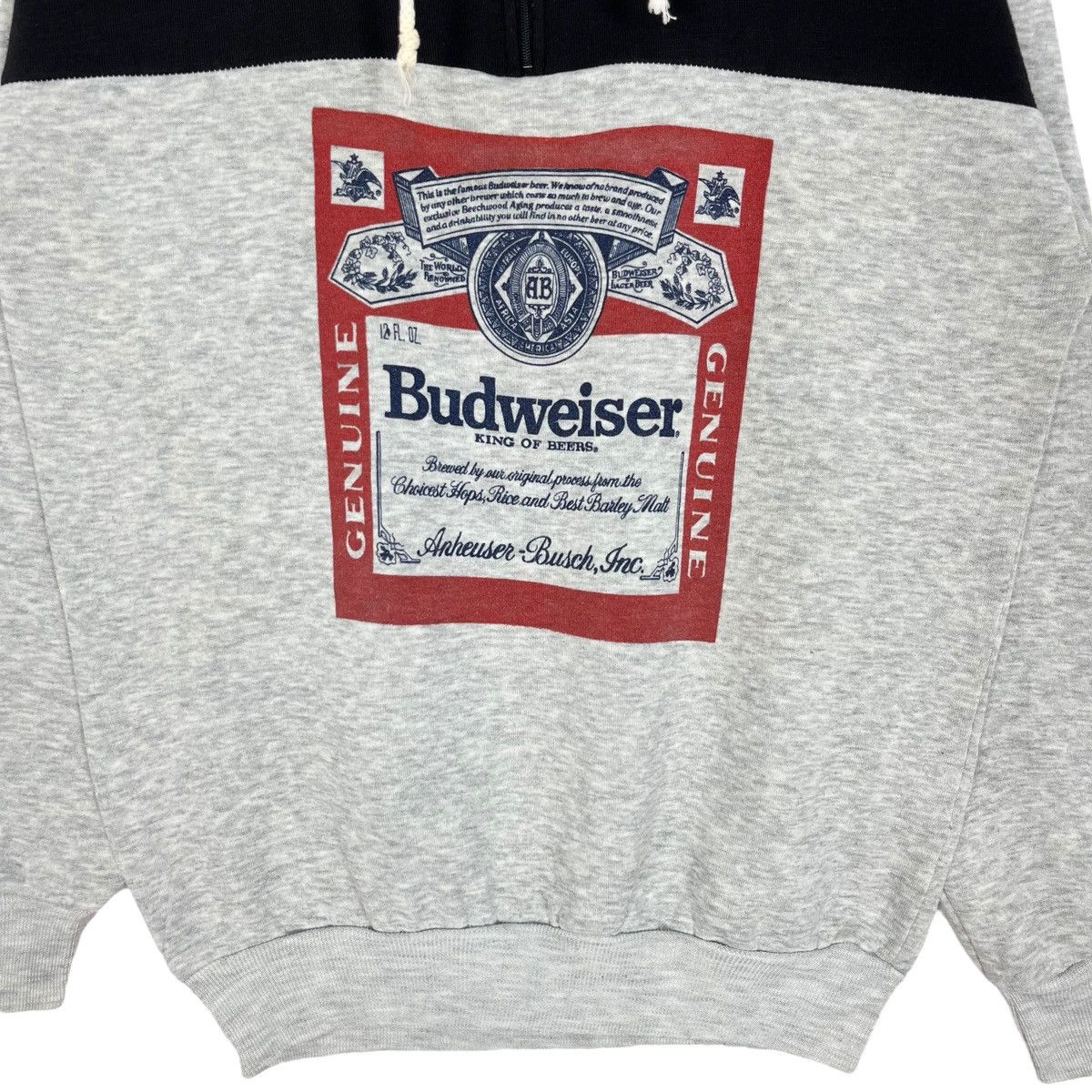 Budweiser × Vintage Vintage 90s Budweiser Half Zipper Anorak Sweatshirt Size US M / EU 48-50 / 2 - 4 Thumbnail