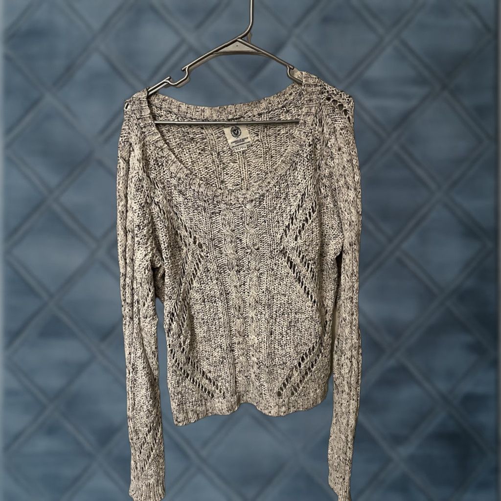 American Eagle Outfitters American Eagle Outfitters Sweater Women Gray Pullover Knit Crew Neck Long Sleeve XL Casual Winter Fall Spring Summer All Seasons Made by Cotton Size XL / US 12-14 / IT 48-50 - 1 Thumbnail