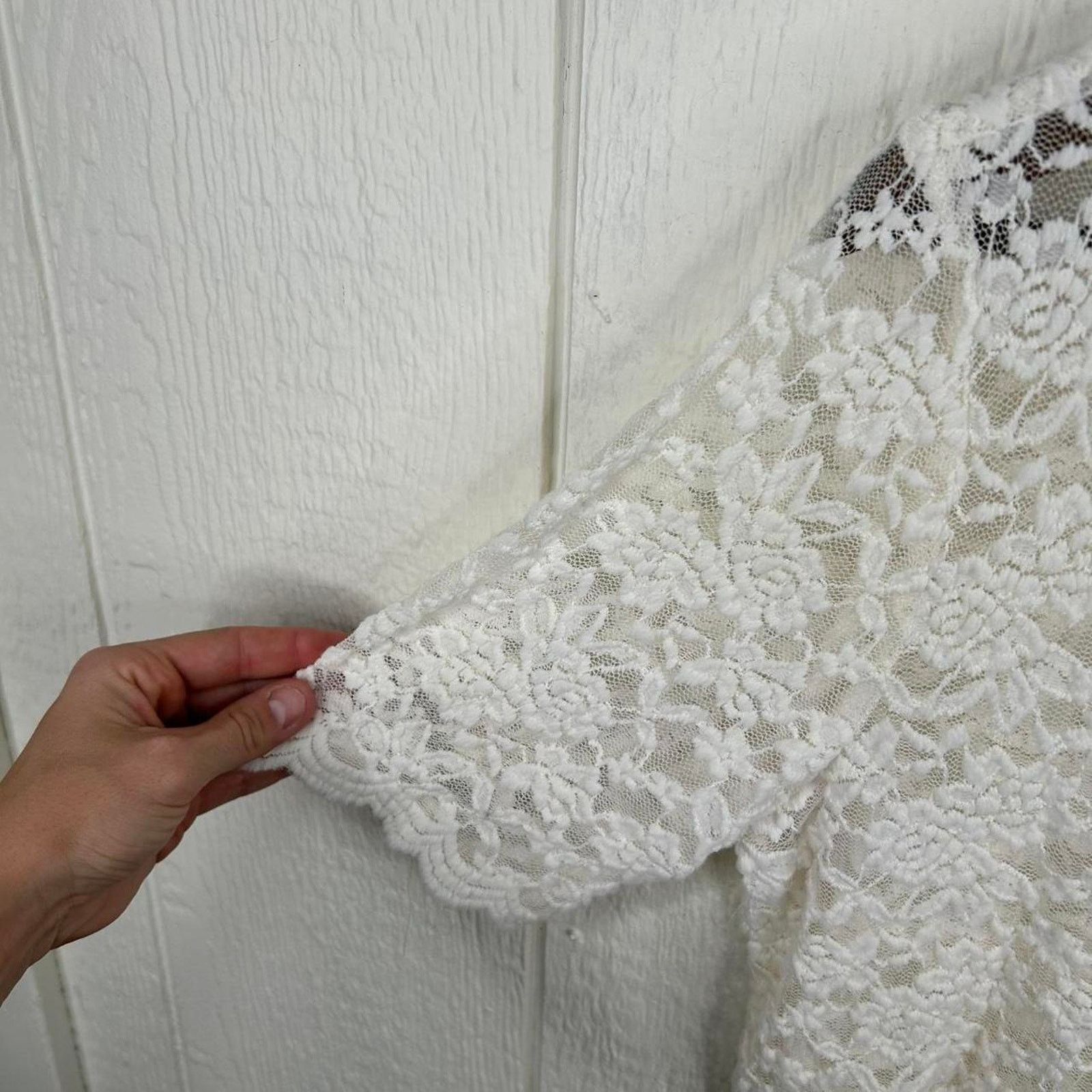 Other Y2K Connected Apparel Lace Boho Cropped Cardigan Top Large Size L / US 10 / IT 46 - 6 Thumbnail