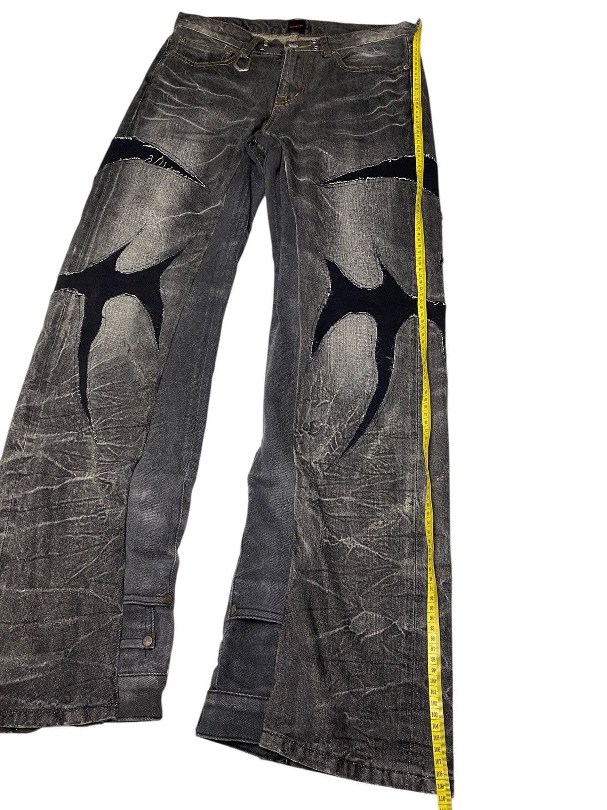 If Six Was Nine 2000's Jackrose Seawash Clawmark Tribal Flared Jeans Size US 30 / EU 46 - 12 Thumbnail