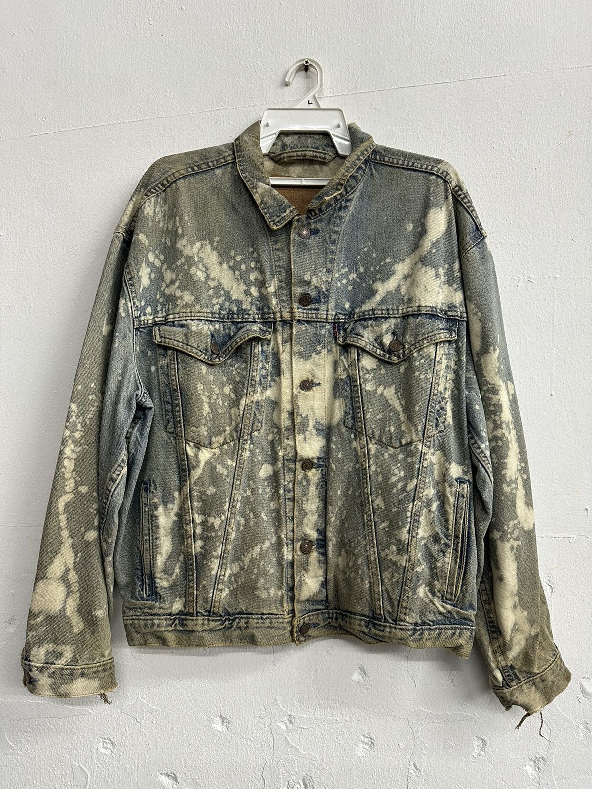 Levi's VTG Distressed Levi's Acid Washed Denim Jacket Size US L / EU 52-54 / 3 - 1 Thumbnail