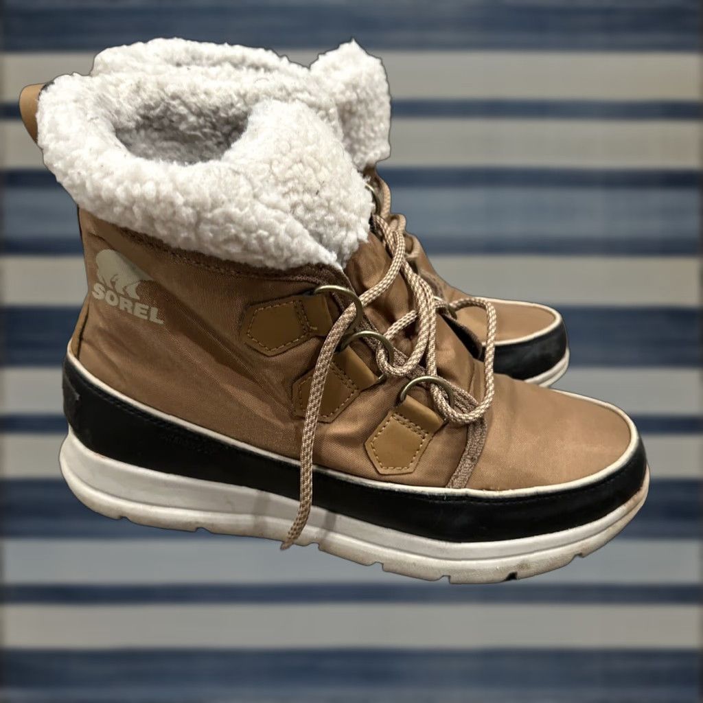 SOREL Sorel Explorer Carnival Waterproof Boots Beige Women's Size 9.5 Ankle Outdoor Size US 9.5 / IT 39.5 - 1 Thumbnail