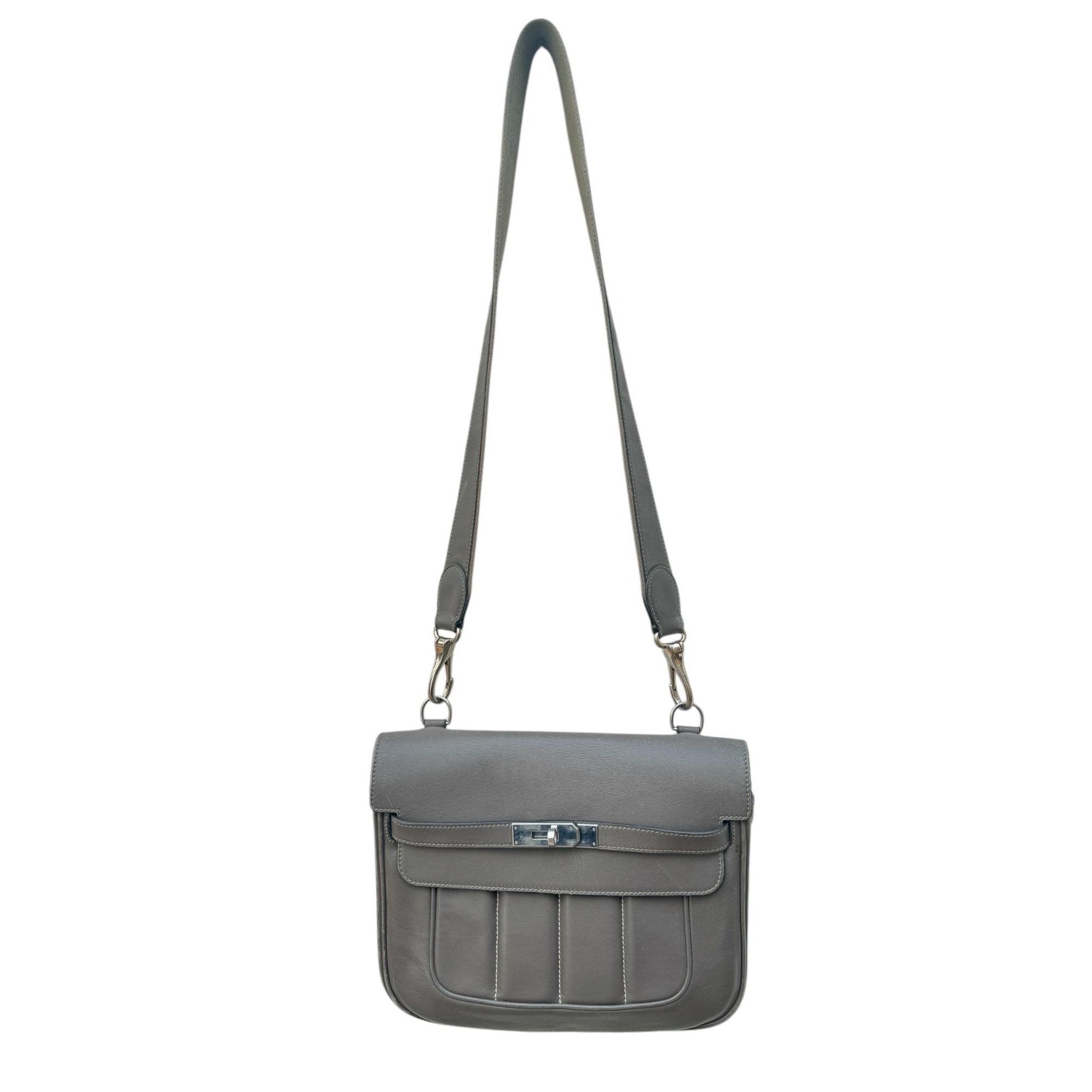 Hermes Berline Elephant Grey Leather Bag Size ONE SIZE - 1 Thumbnail