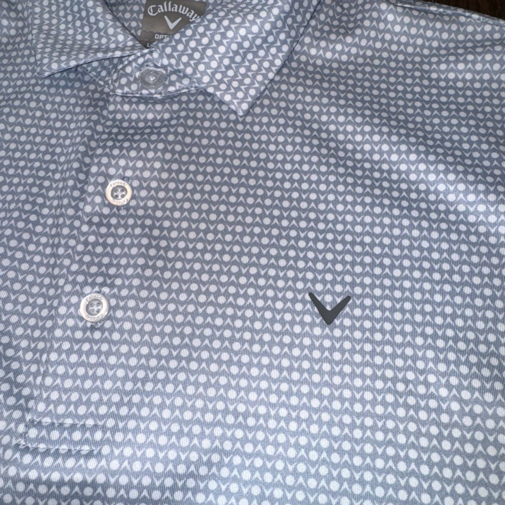 Callaway Callaway Polo Shirt Opti-Dri Golf Ball AOP Gray White Mens L Large Size US L / EU 52-54 / 3 - 2 Thumbnail