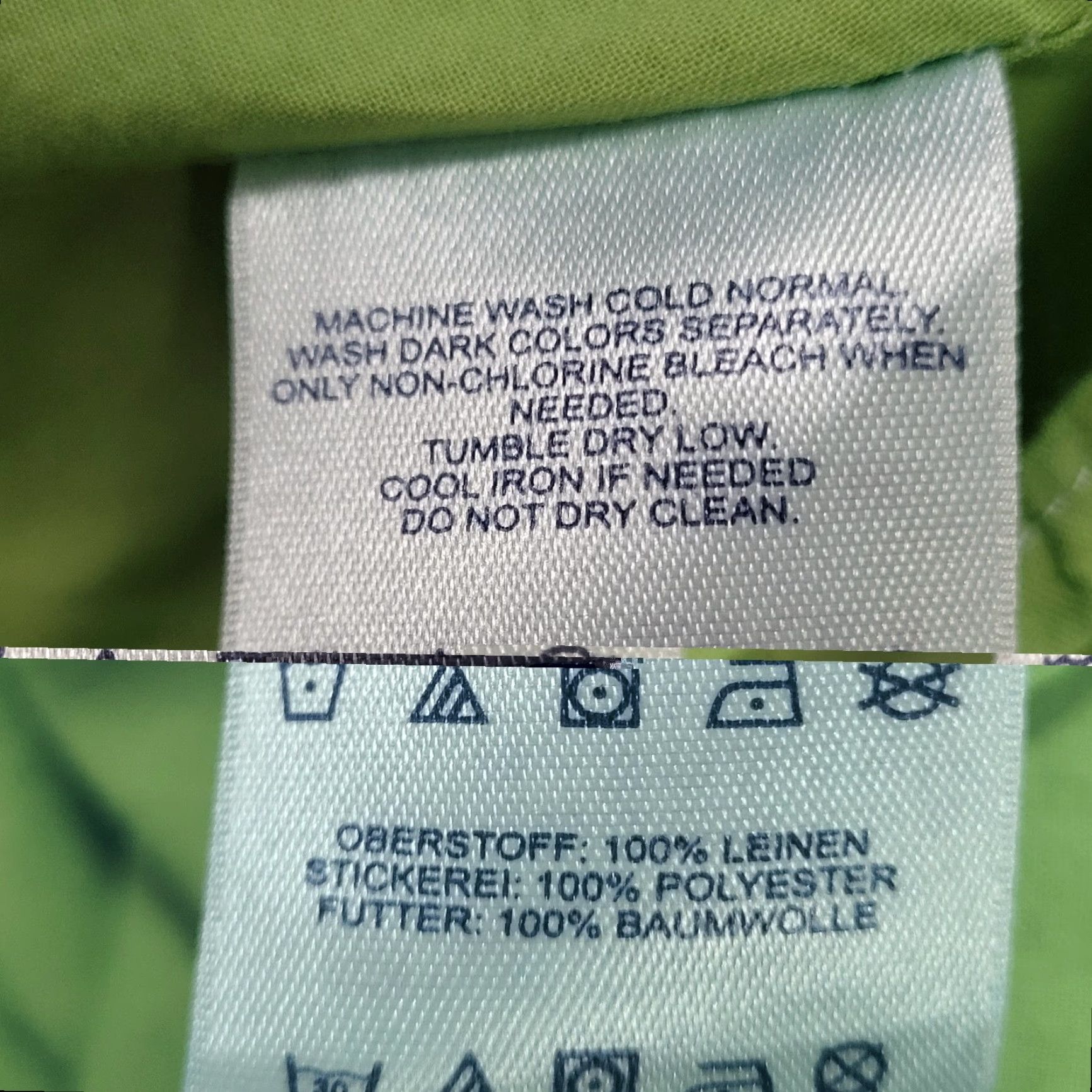 Lands' End Lands' End Green 100% Linen Embroidered Sleeveless Lined Short A-Line Dress 6 Size 28" / US 6 / IT 42 - 4 Thumbnail