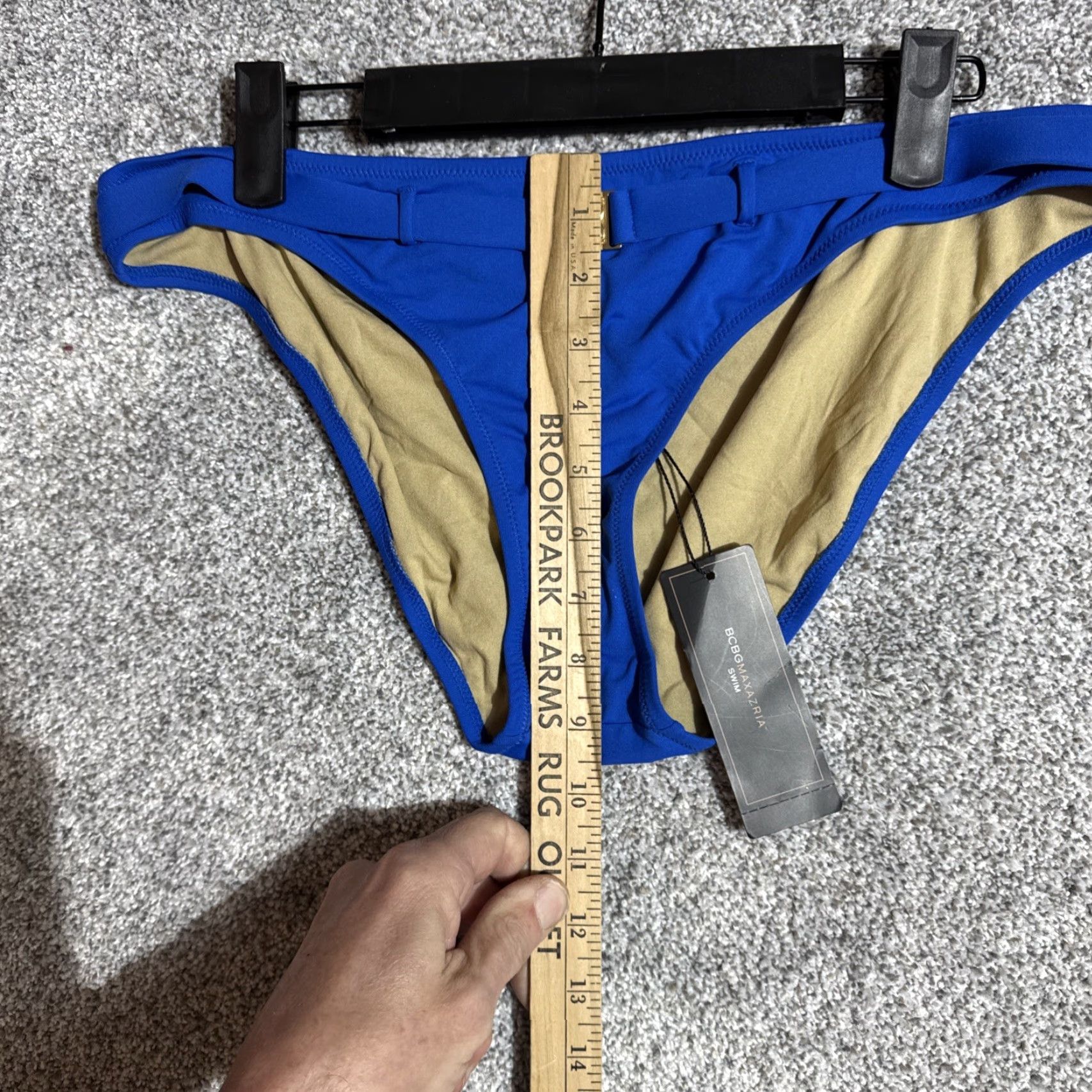 Bcbgmaxazria BCBGMAXAZRIA Bikini Bottom Women Large Buckle Minimalist Swimwear Y2K Style Blue Nylon Spandex Size 36" / US 14 / IT 50 - 4 Thumbnail