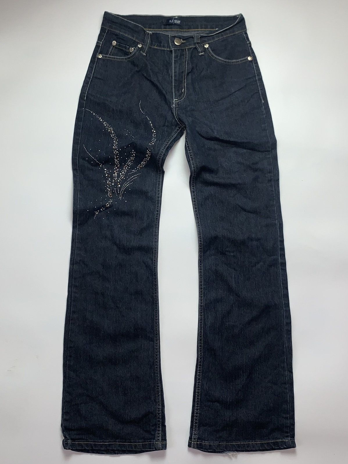 Other Armani Wash Flared Jeans Bootcut Denim rhinestones Size 28" / US 6 / IT 42 - 1 Thumbnail