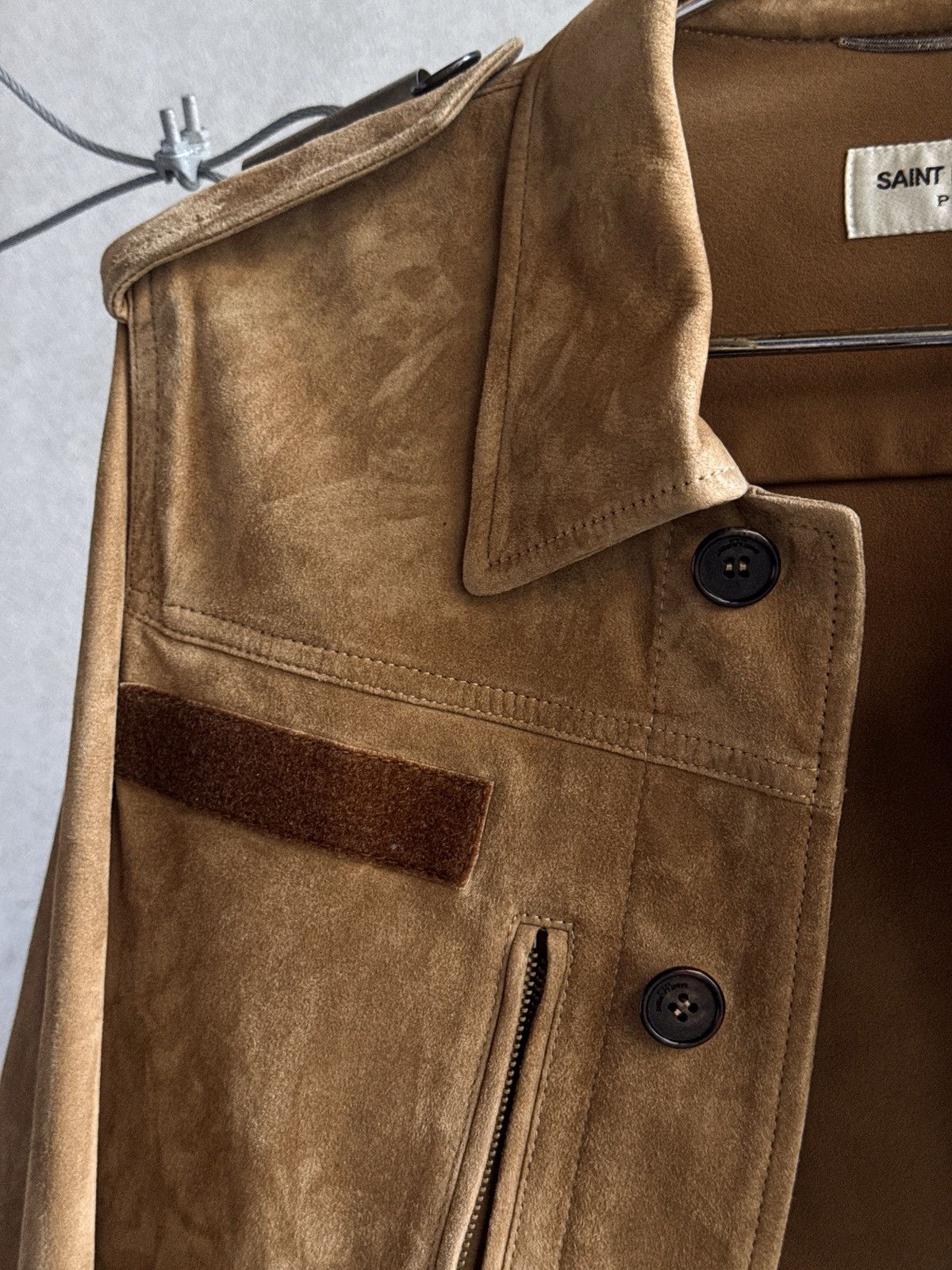 Saint Laurent Paris Saint Laurent “F2” Lamb Suede Military Jacket Size US S / EU 44-46 / 1 - 3 Thumbnail