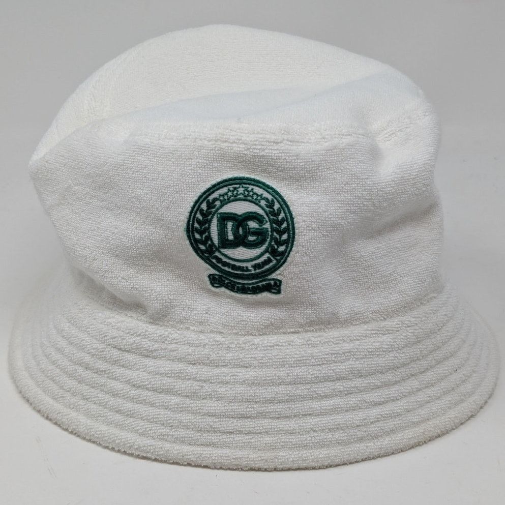 Dolce & Gabbana White Terry Cloth Bucket Hat Size 60 US 7.5