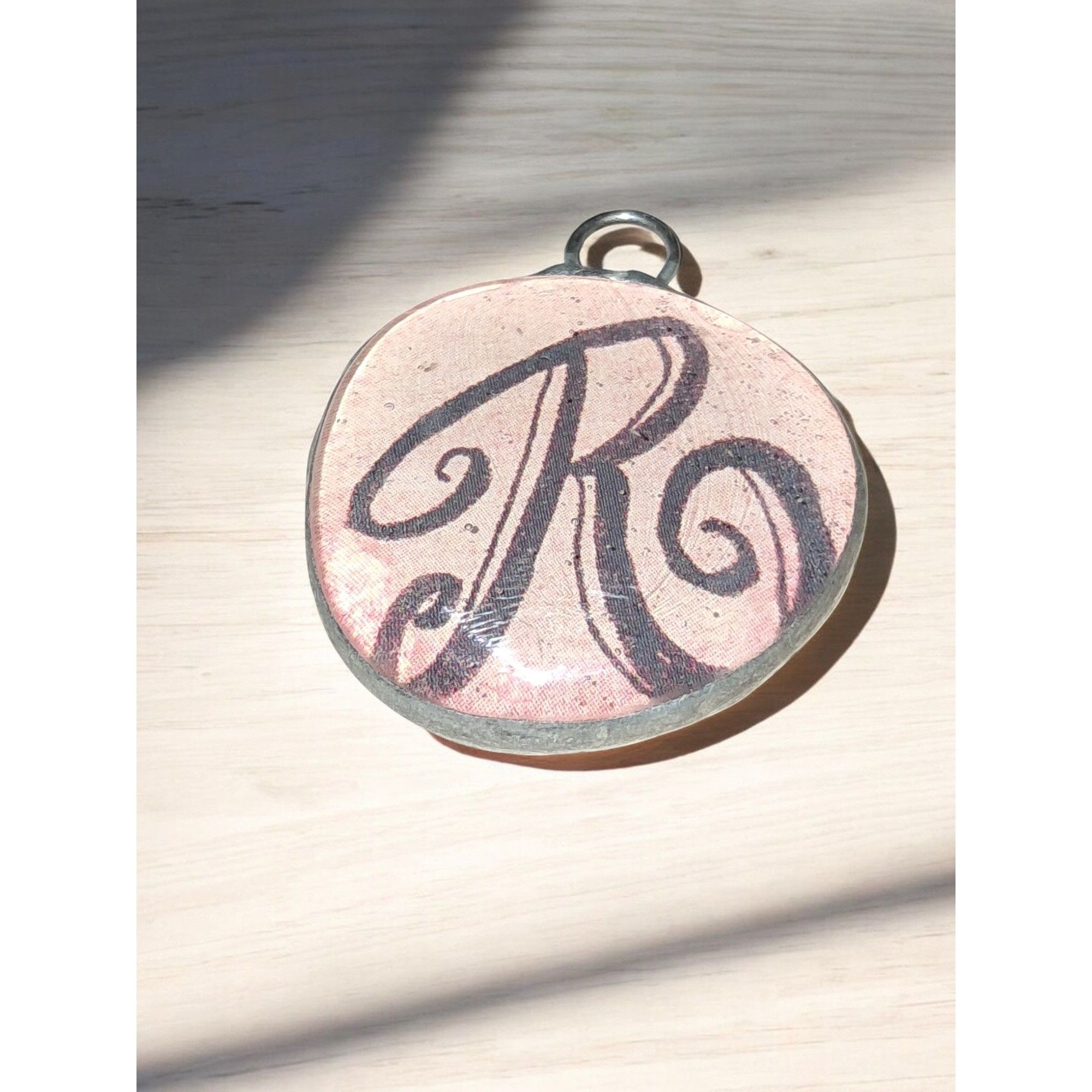 Other Glass Topped Metal Backed Letter R Pendant Size ONE SIZE - 1 Thumbnail