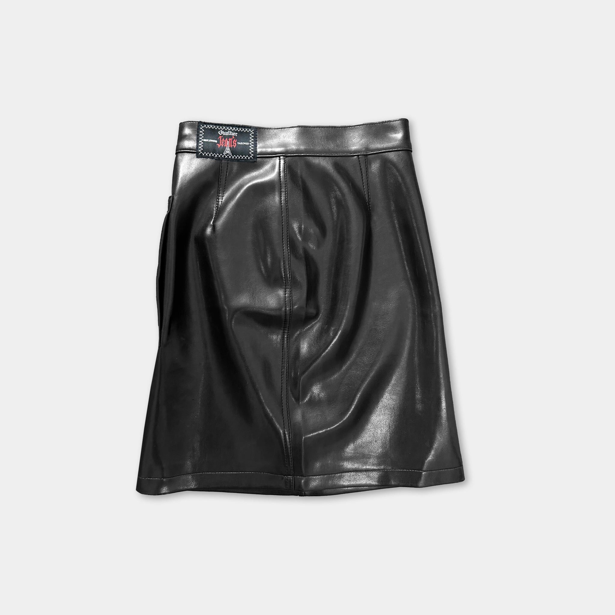 Jean Paul Gaultier Jean Paul Gaultier Black Leather Belt Skirt Size 28" / US 6 / IT 42 - 3 Thumbnail