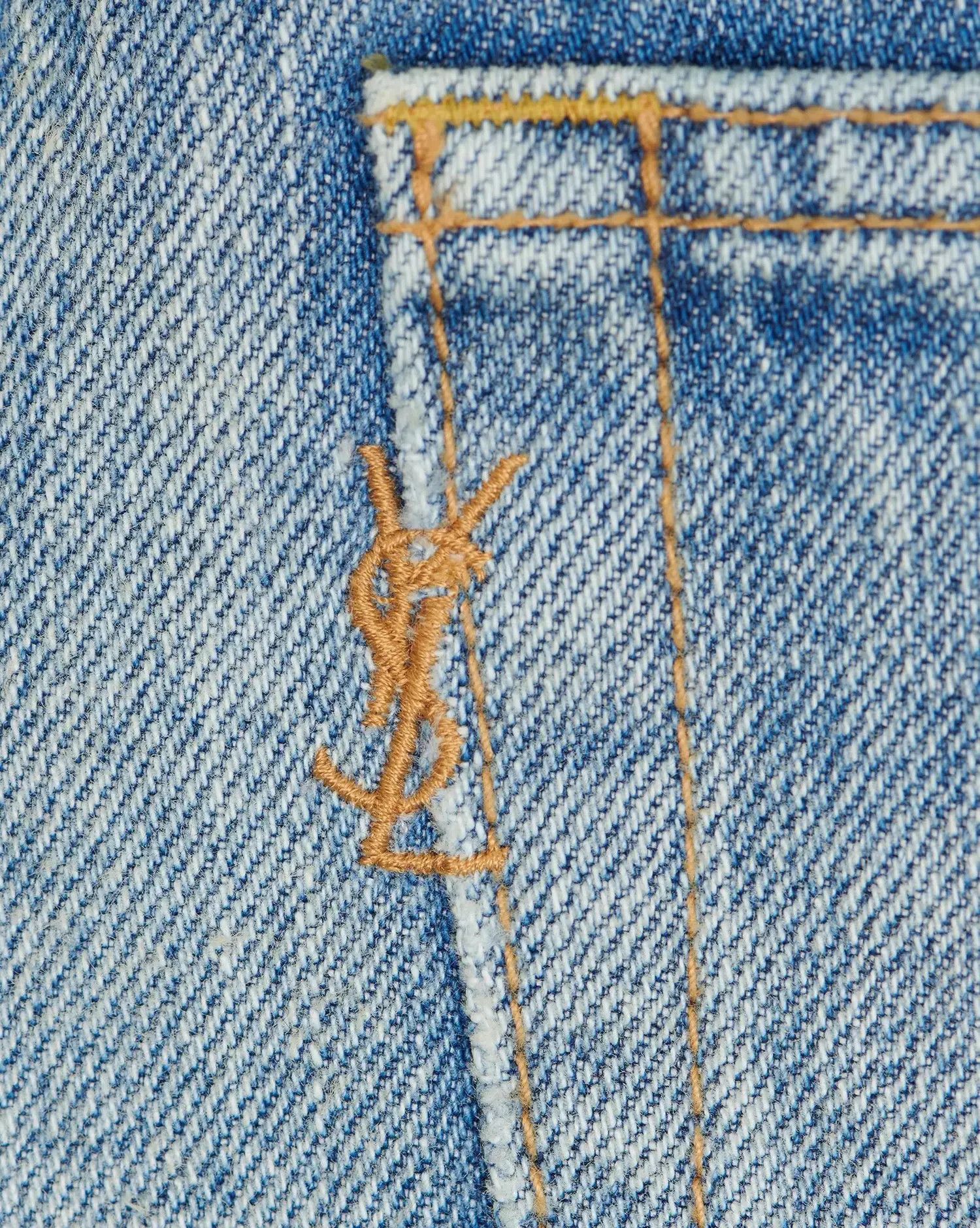 Saint Laurent Paris oc11z1025 688488 Venice Cropped Jeans In Authentic Denim Size 29" - 2 Thumbnail