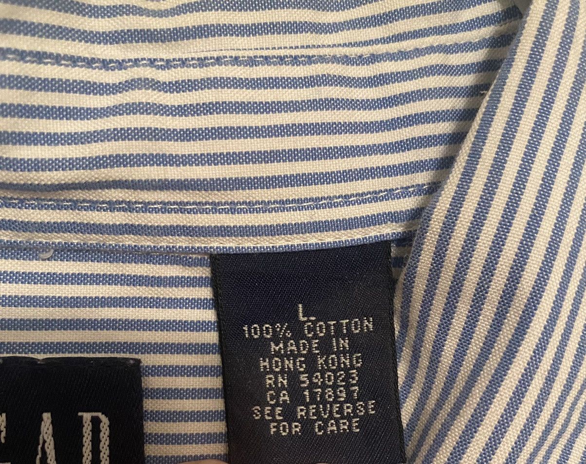 Gap × Vintage Vintage gap blue and white striped 100% cotton top large Size L / US 10 / IT 46 - 3 Thumbnail