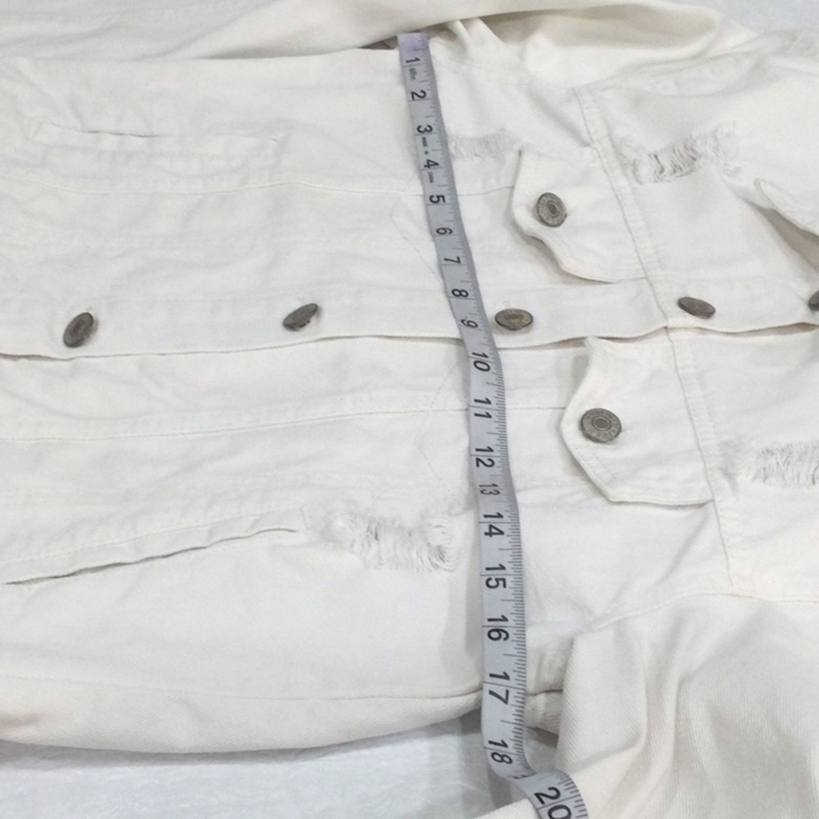 Other Love Tree Denim White Distressed Jean Jacket Small Size S / US 4 / IT 40 - 14 Thumbnail