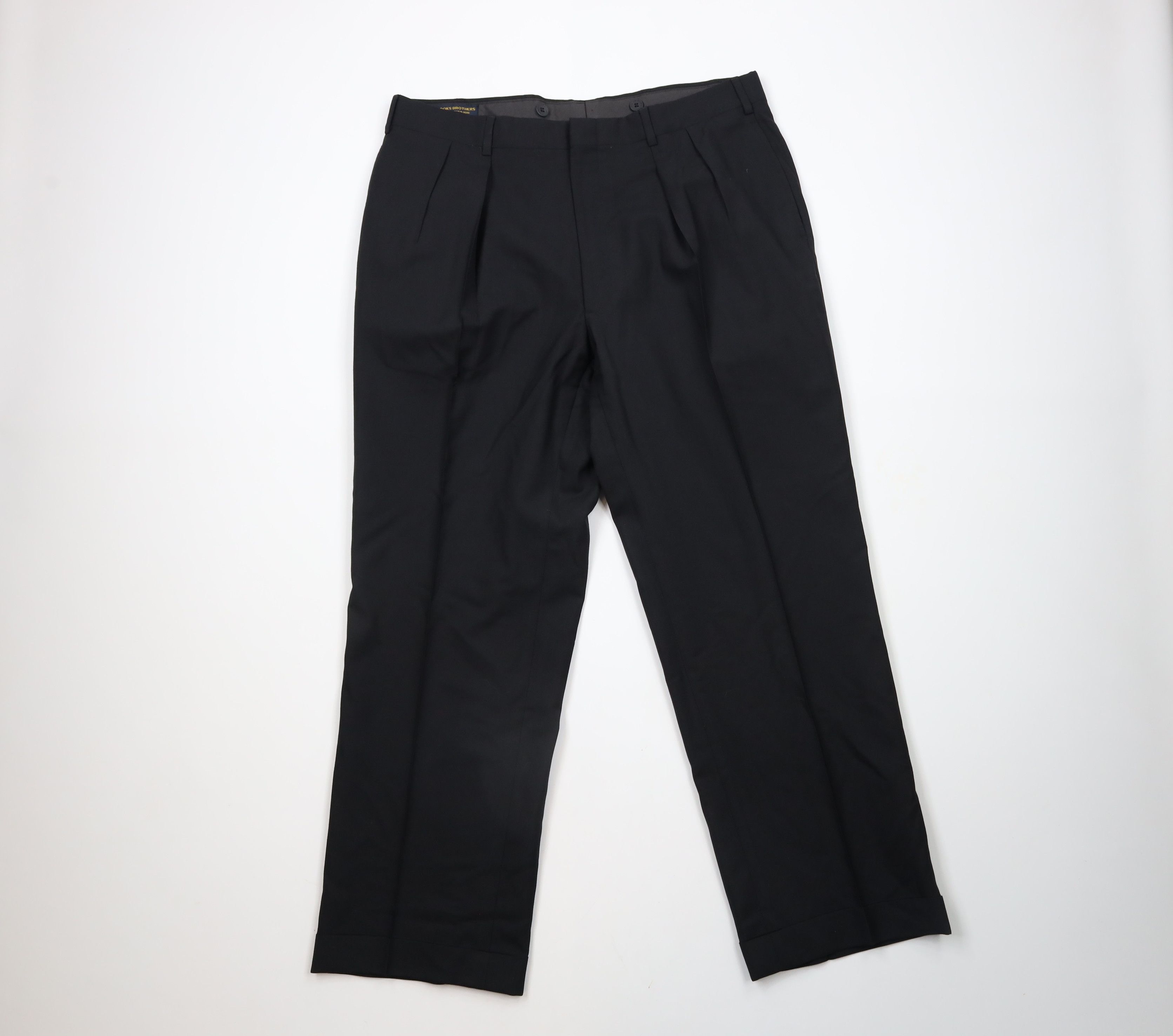 Brooks Brothers × Vintage Vintage 70s Brooks Brothers Wool Pants Trousers Black USA Size US 38 / EU 54 - 1 Thumbnail