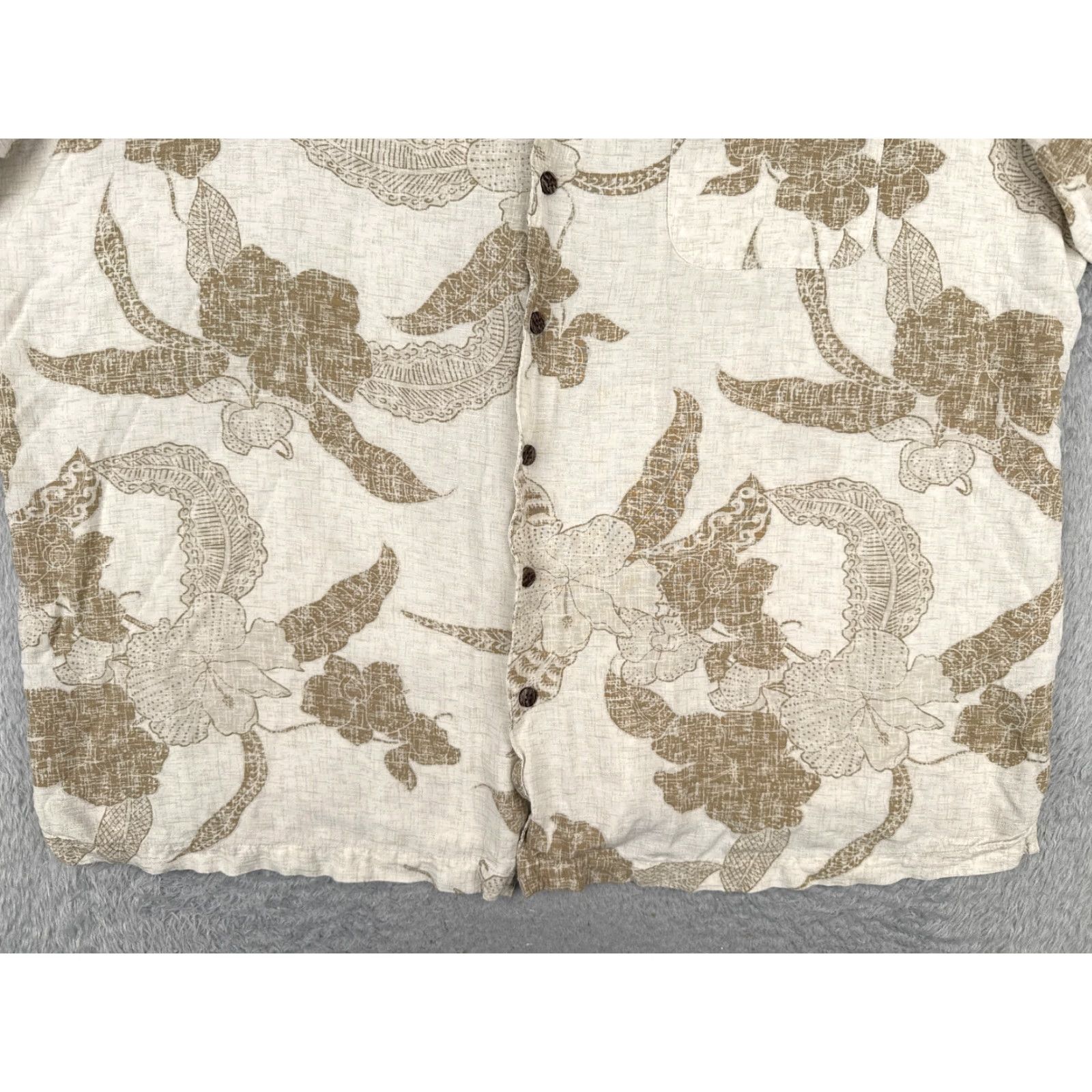 George George Hawaiian Shirt Mens 3XL White Floral Palm Leaf Print Button-Up Rayon Size US XXL / EU 58 / 5 - 5 Thumbnail