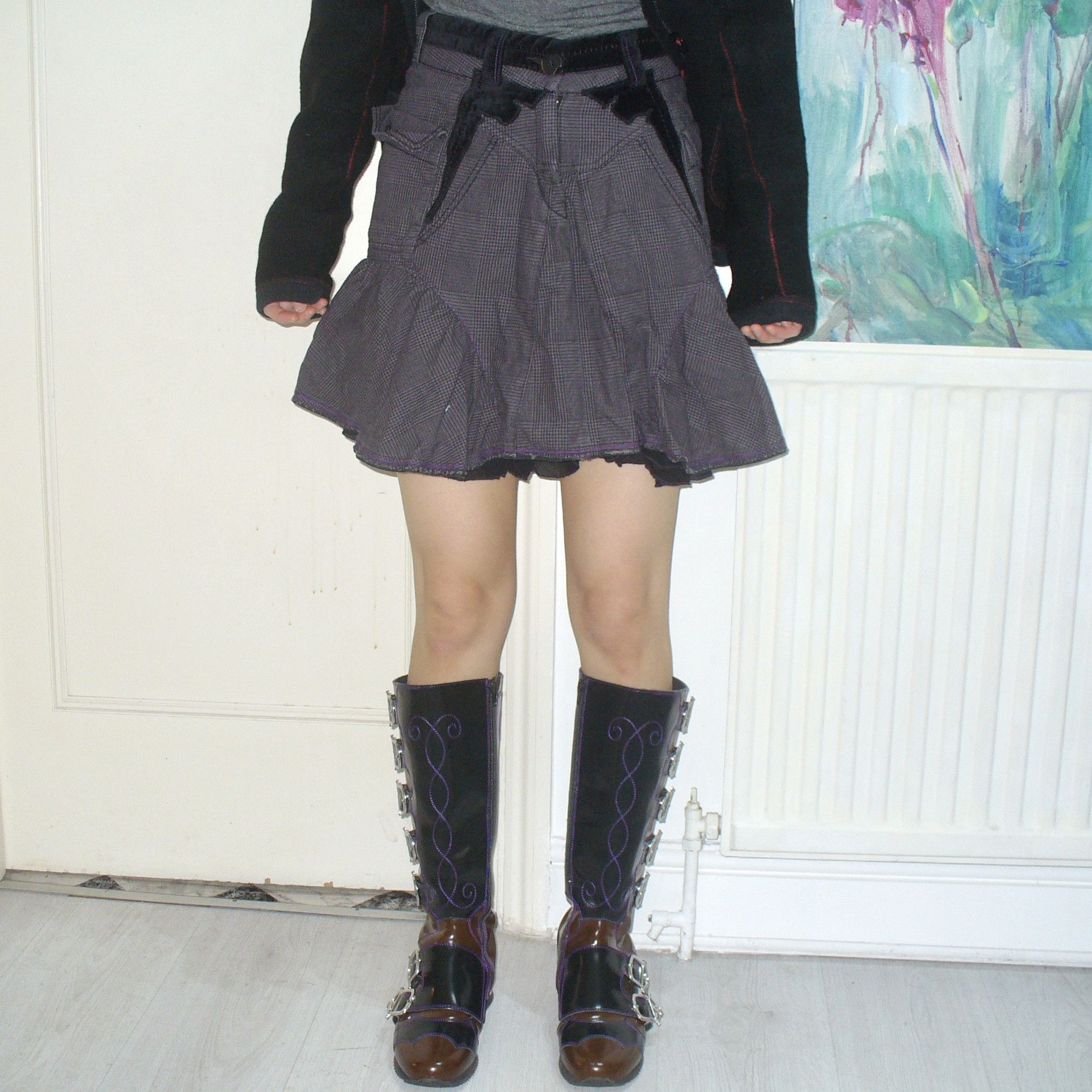 Marithe + Francois Girbaud Marithe Francois Girbaud grey and black skirt Size 26" / US 2 / IT 38 - 1 Thumbnail