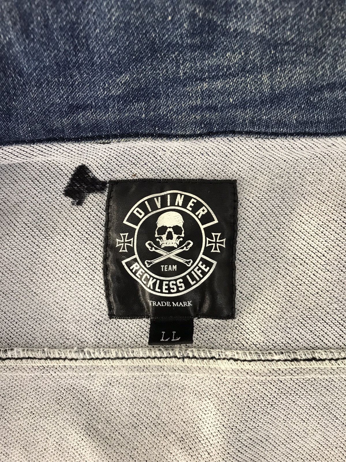 Japanese Brand Vintage Diviner Reckless Life Denim Jacket Zipper Pocket Size US M / EU 48-50 / 2 - 10 Thumbnail